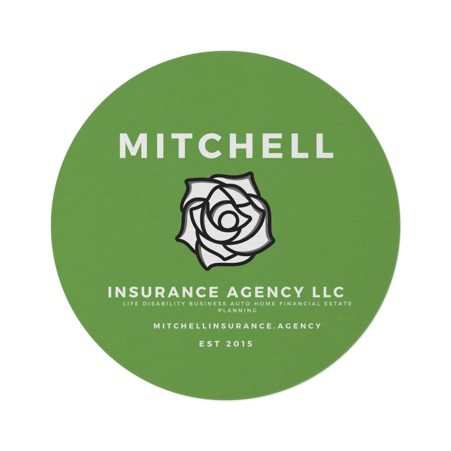 Printify Home Decor Green Custom Agency Logo Rug Personalized 60 Inch Round