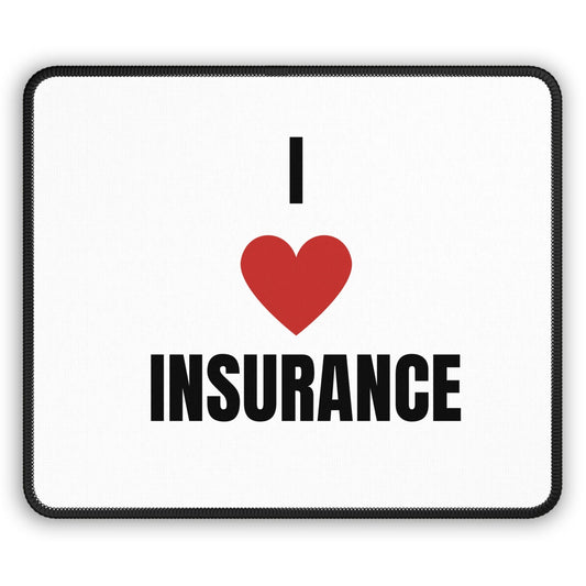 Printify Home Decor Rectangle / 9" × 7" I love insurance heavy duty office PC Mouse Pad