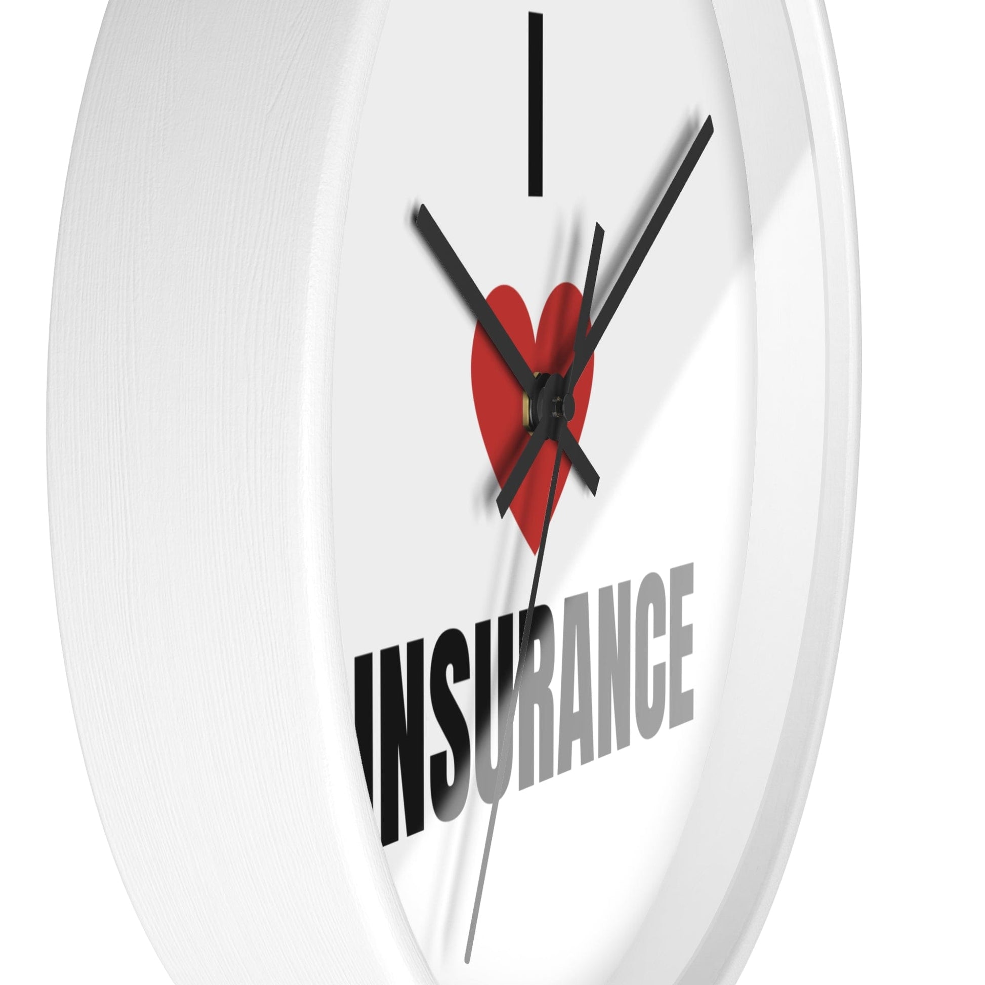 Printify Home Decor I Love Insurance Wall Clock - Unique Office Decor for Insurance Professionals