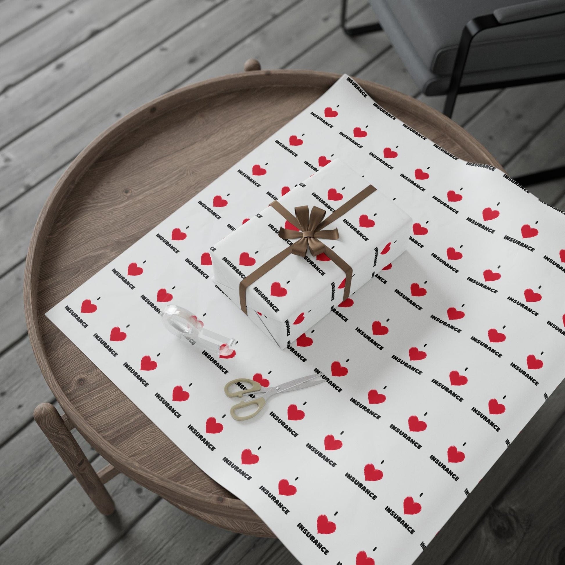 Printify Home Decor 30" x 36" / Glossy I love insurance wrapping paper for insurance agents gifts