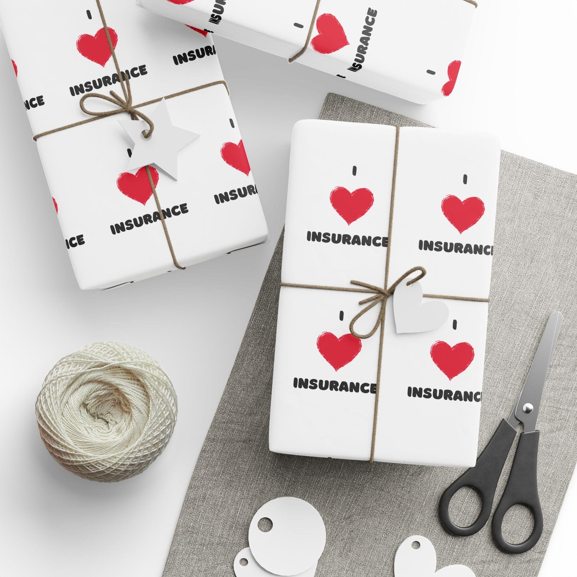 Printify Home Decor 30" x 36" / Glossy I love insurance wrapping paper for insurance agents gifts