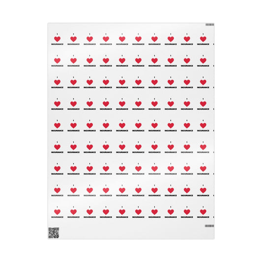 Printify Home Decor 30" x 36" / Glossy I love insurance wrapping paper for insurance agents gifts