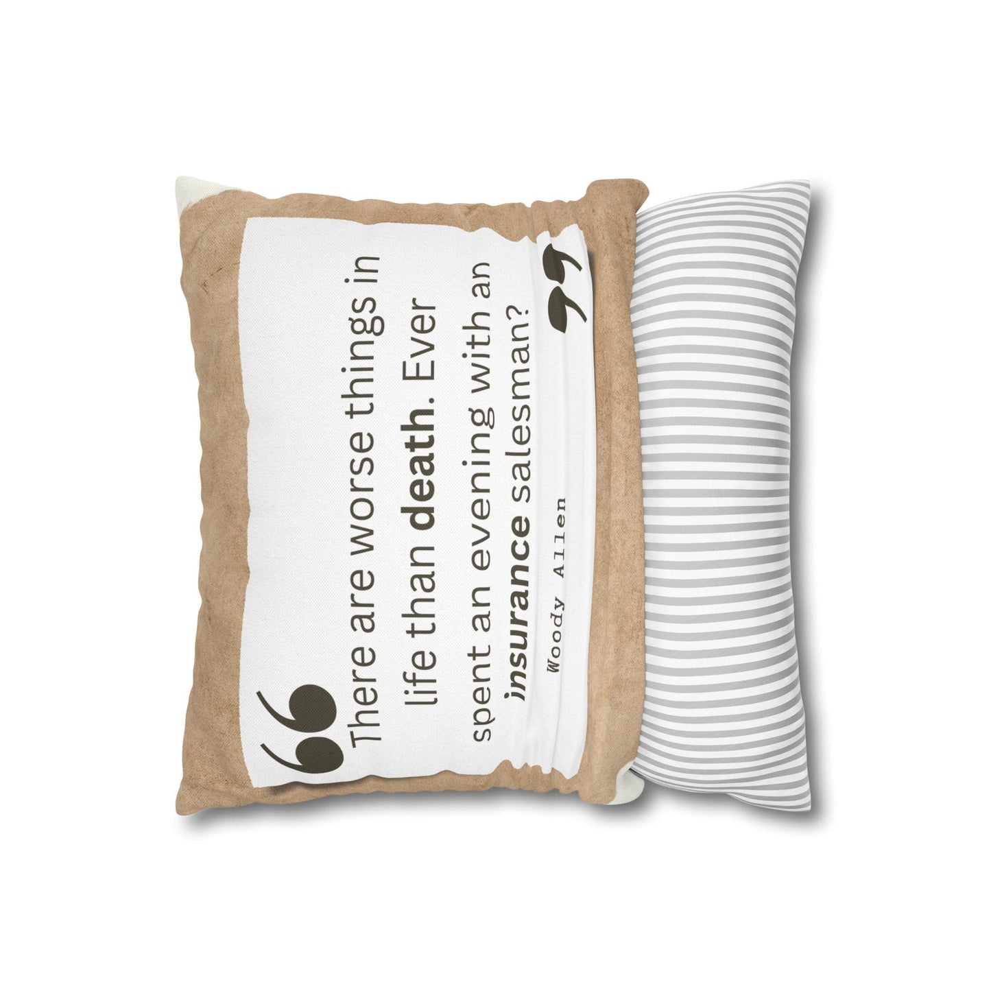 Printify Home Decor 14" × 14" Insurance Salesman worse than Death Funny Pillow Case Gift for insurance agents