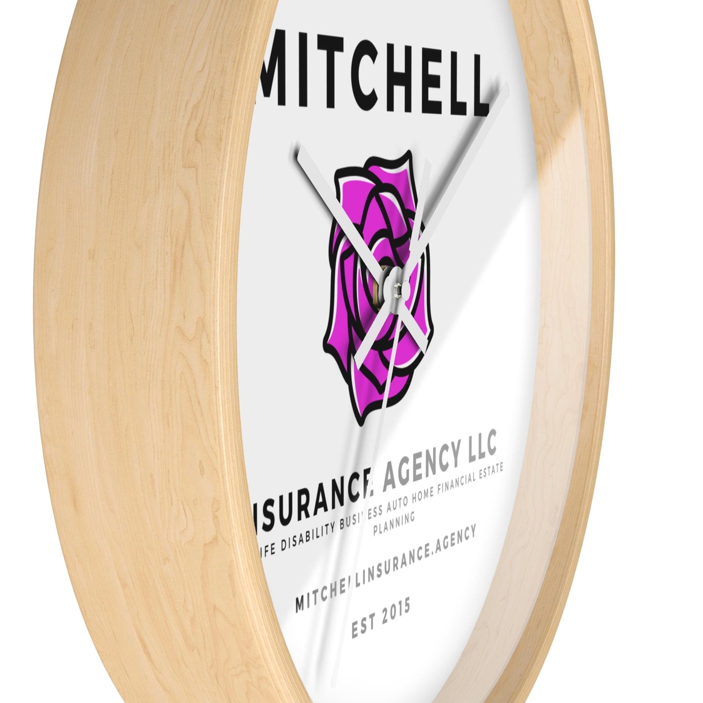 Printify Home Decor Your Custom  Insurance Agency Logo Wall Clock - Personalized Office Decor