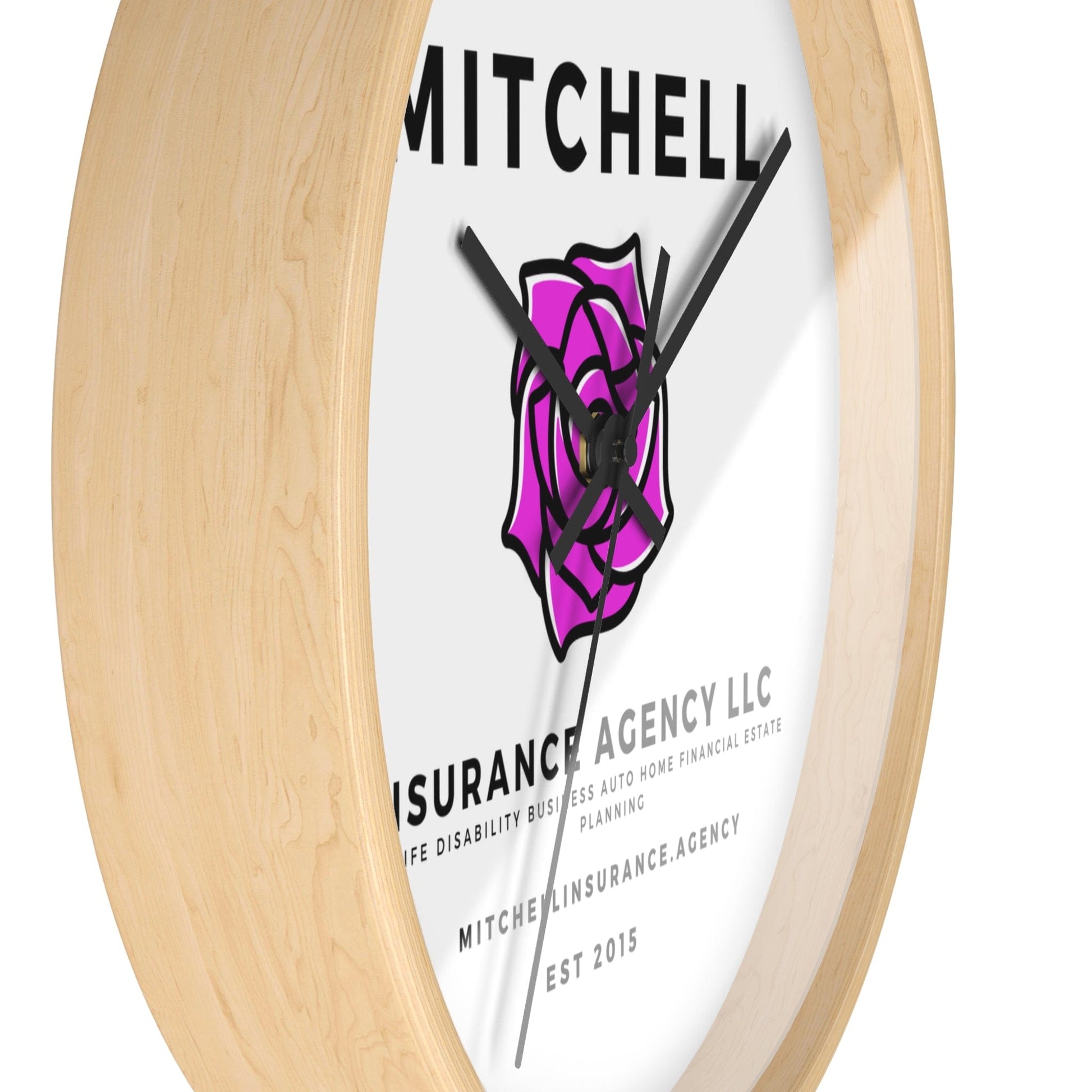 Printify Home Decor Your Custom  Insurance Agency Logo Wall Clock - Personalized Office Decor