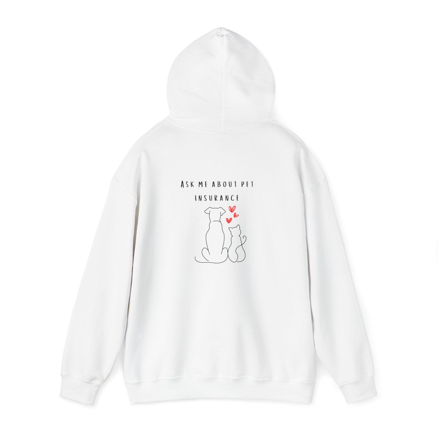 Printify Hoodie Ask Me About Pet Insurance Hoodie for insurance agents