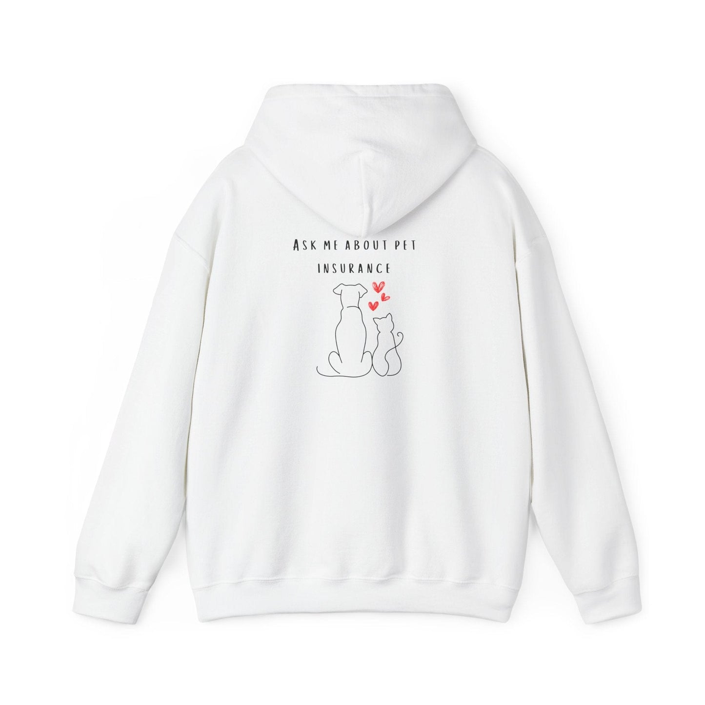 Printify Hoodie Ask Me About Pet Insurance Hoodie for insurance agents