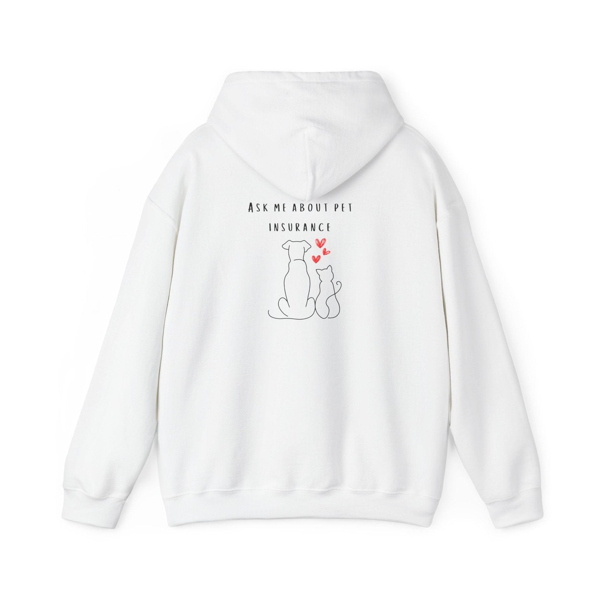 Printify Hoodie Ask Me About Pet Insurance Hoodie for insurance agents
