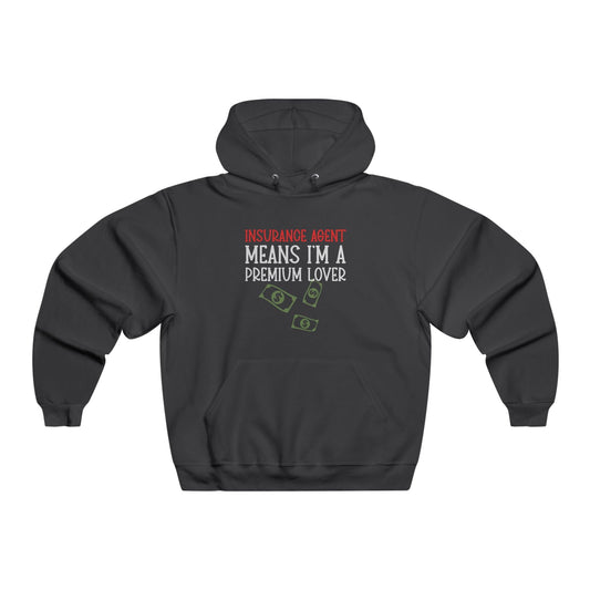 Printify Hoodie Black / S Premium Lover Insurance Agent Funny Men's NUBLEND® Hooded Sweatshirt