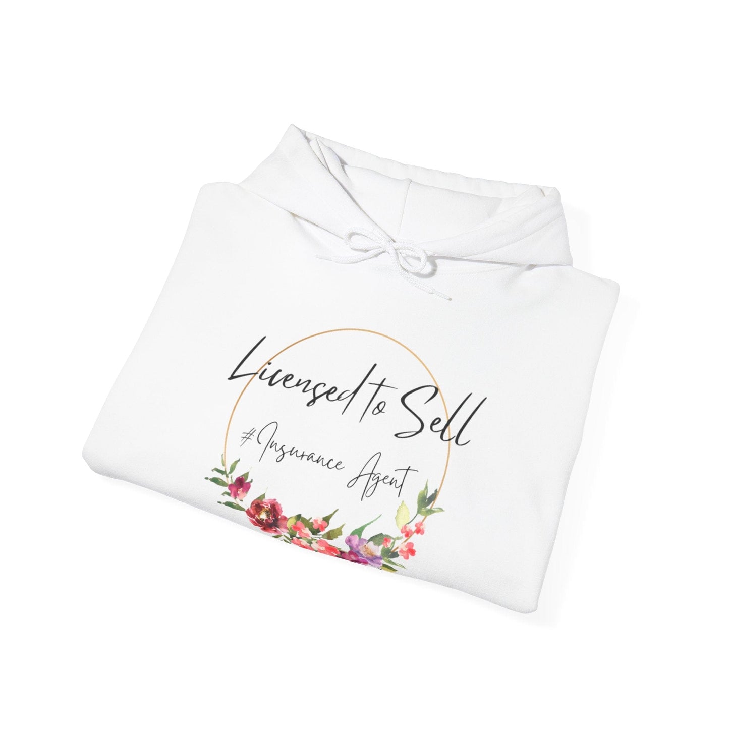 Printify Hoodie Pretty Floral Licensed to Sell Insurance Agent Women's Hooded Sweatshirt