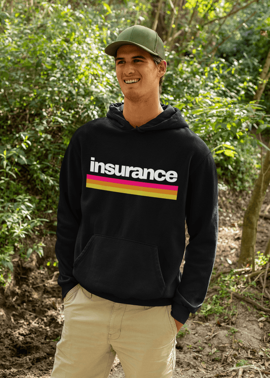 Printify Hoodie Vintage Insurance Retro Style Hoodie - Unisex DryBlend® Sweatshirt