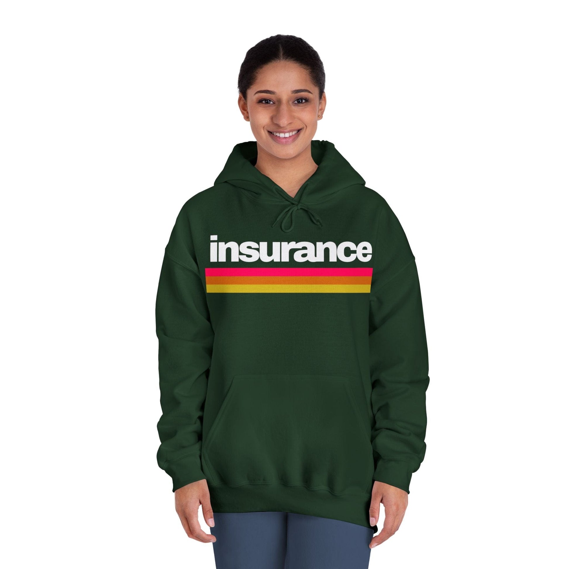 Printify Hoodie Vintage Insurance Retro Style Hoodie - Unisex DryBlend® Sweatshirt