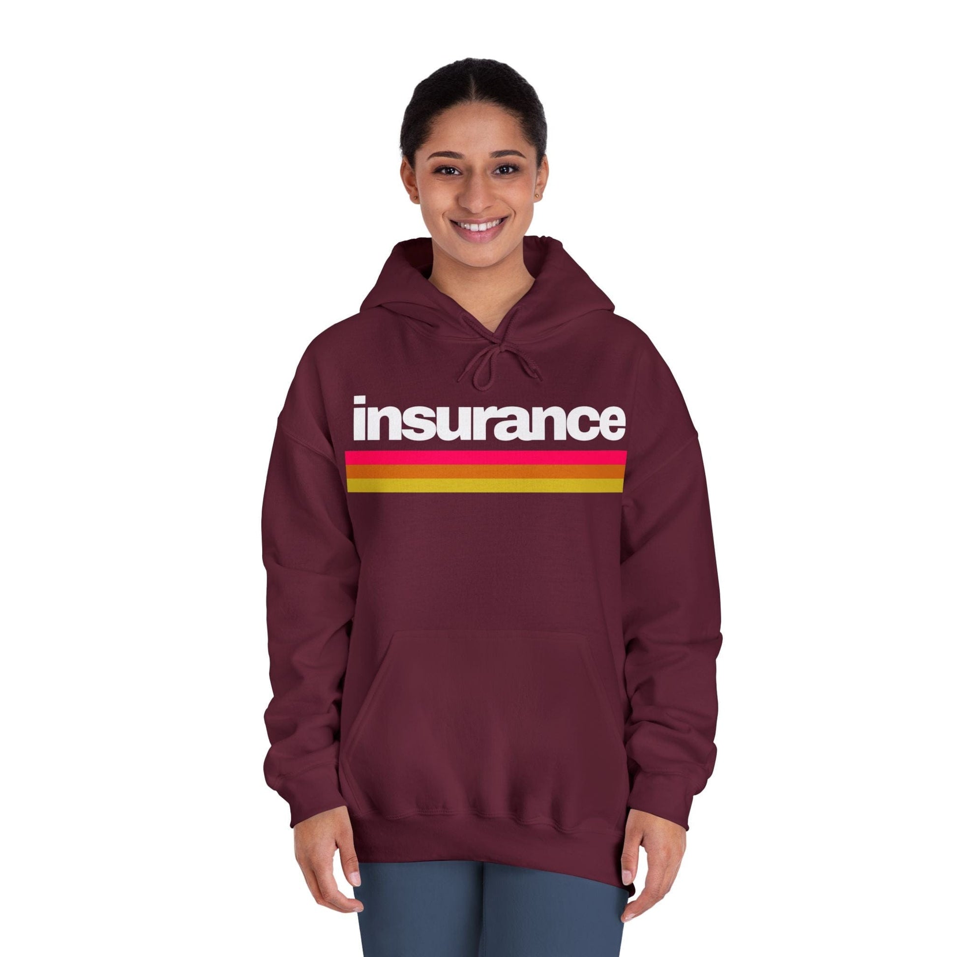 Printify Hoodie Vintage Insurance Retro Style Hoodie - Unisex DryBlend® Sweatshirt