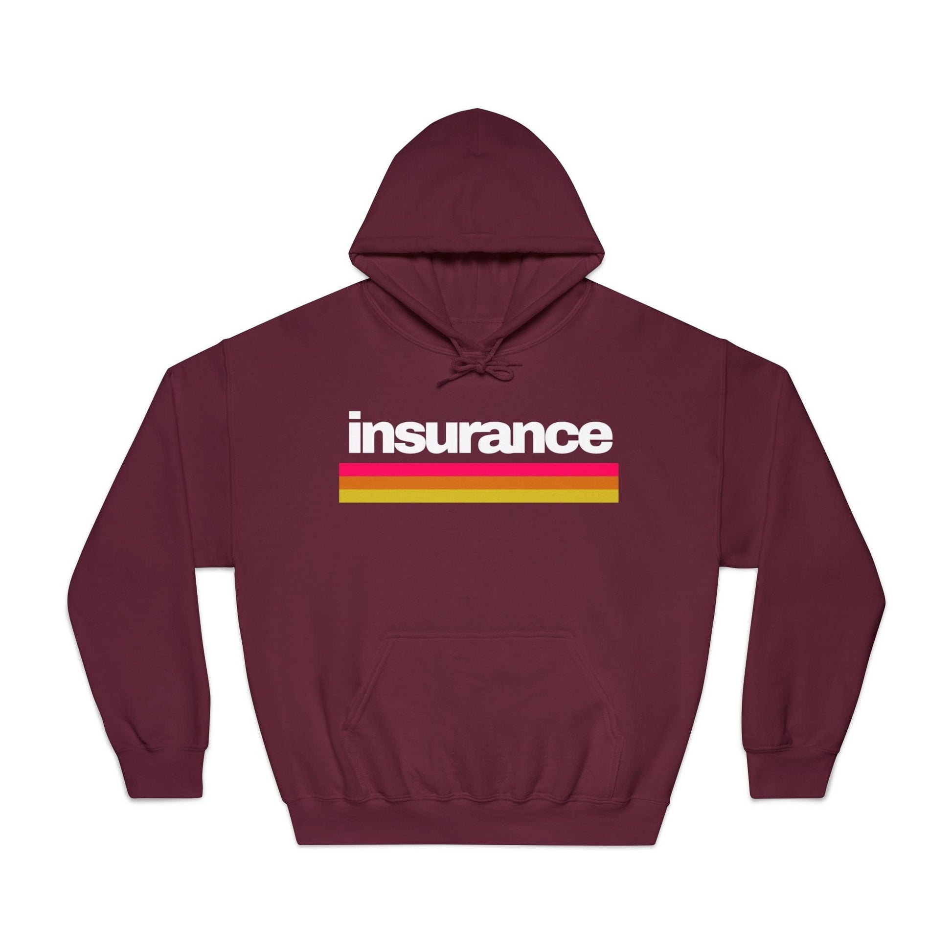 Printify Hoodie Maroon / S Vintage Insurance Retro Style Hoodie - Unisex DryBlend® Sweatshirt