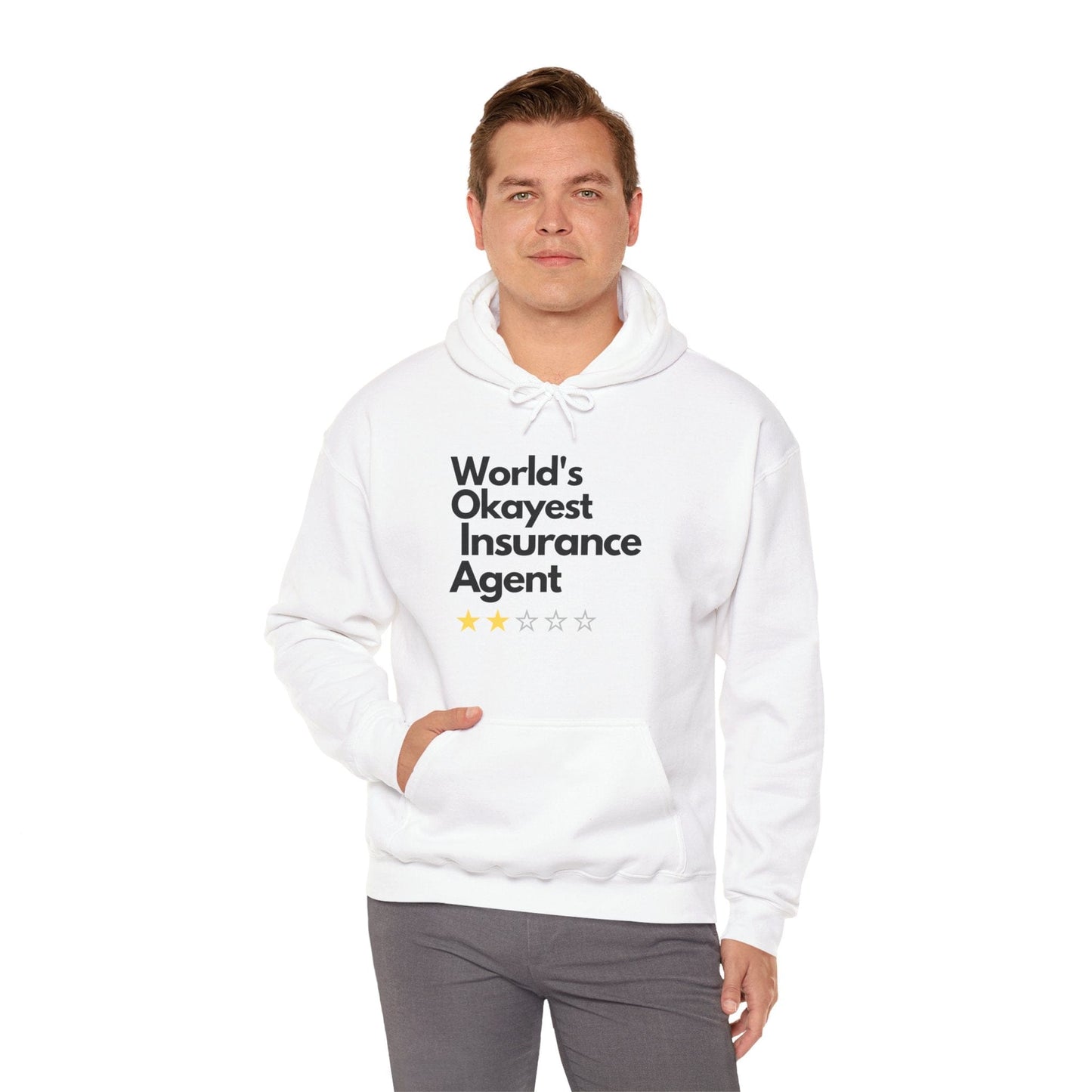 Printify Hoodie World's Okayest Insurance Agent Funny Gift Unisex Heavy Blend Hooded Sweatshirt