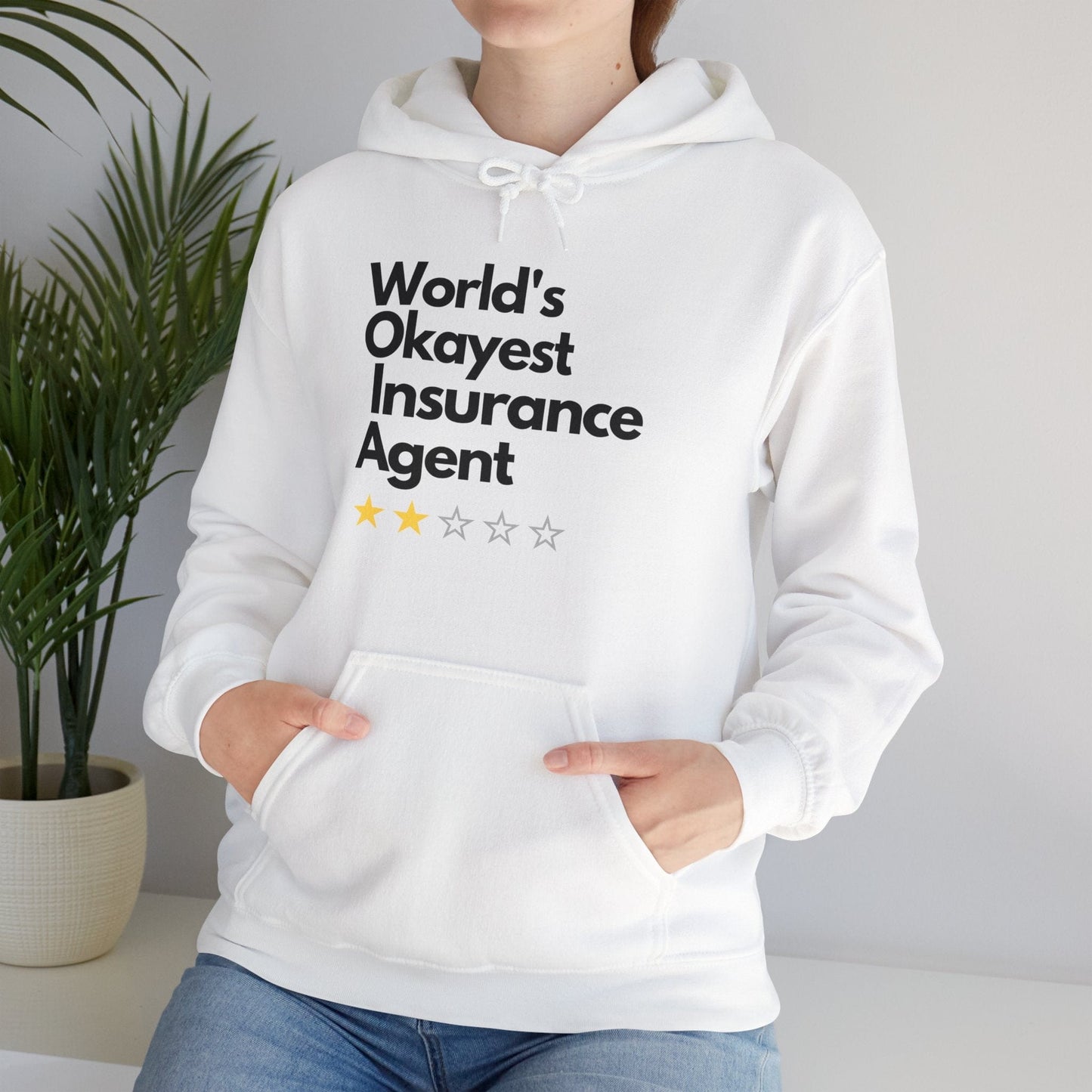 Printify Hoodie World's Okayest Insurance Agent Funny Gift Unisex Heavy Blend Hooded Sweatshirt
