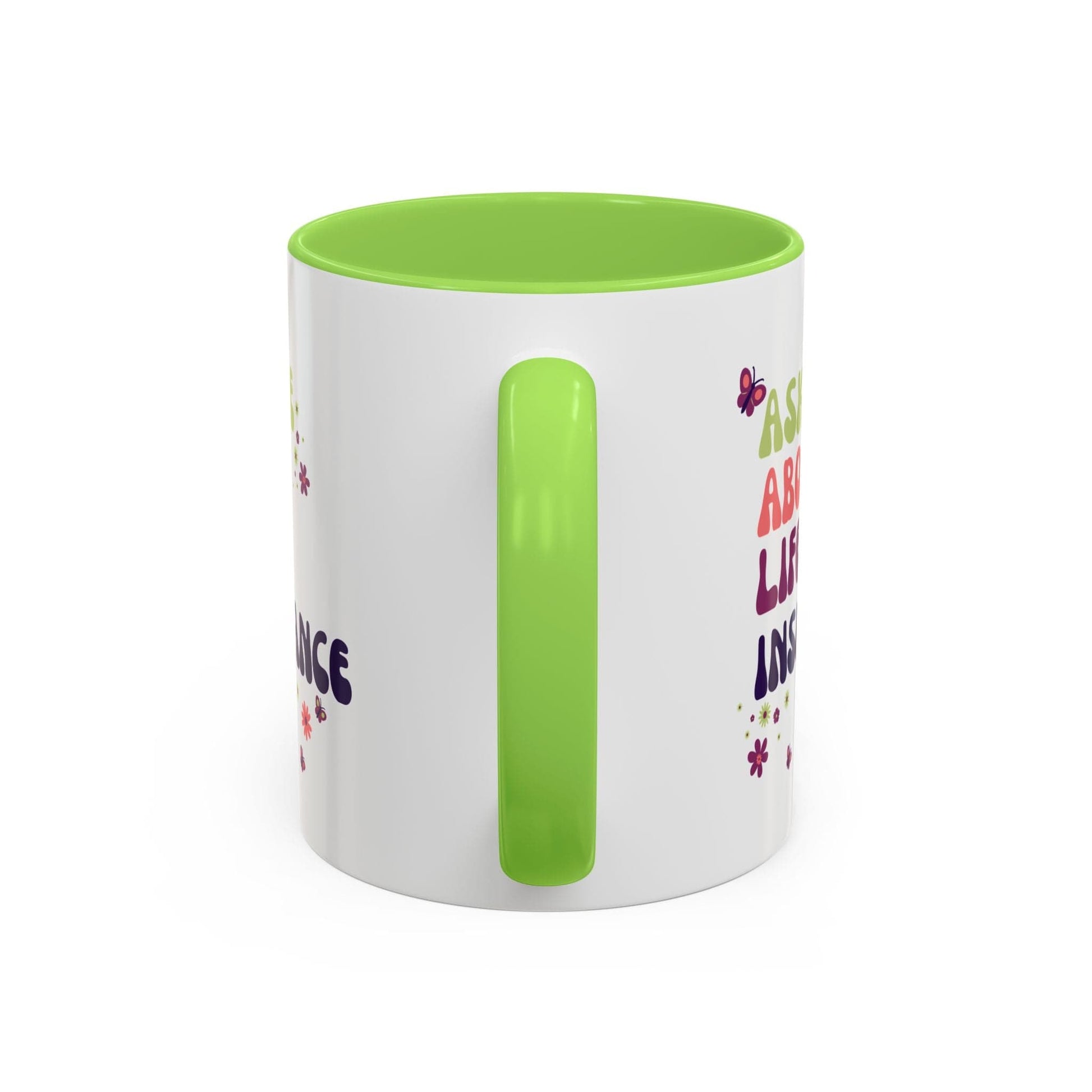 Printify Mug Ask me about Life Insurance Sales Colorful Agent Mug