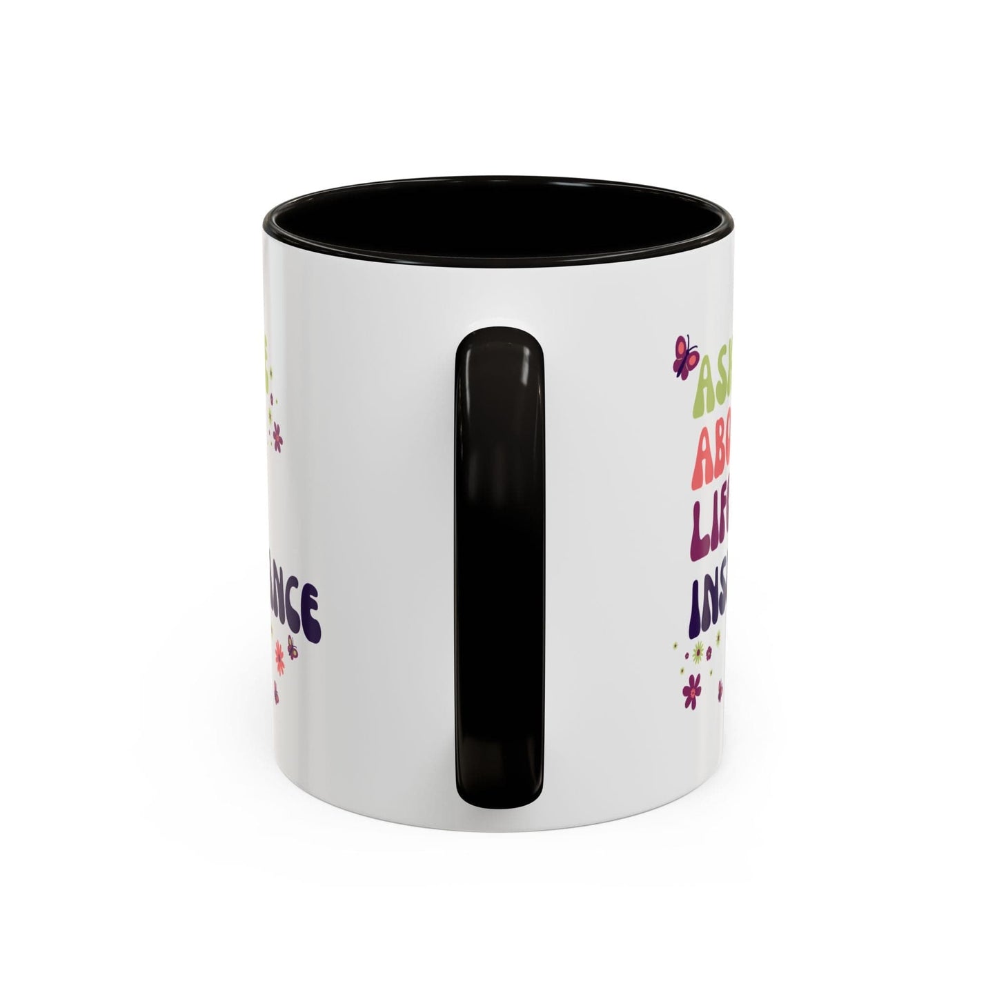 Printify Mug Ask me about Life Insurance Sales Colorful Agent Mug