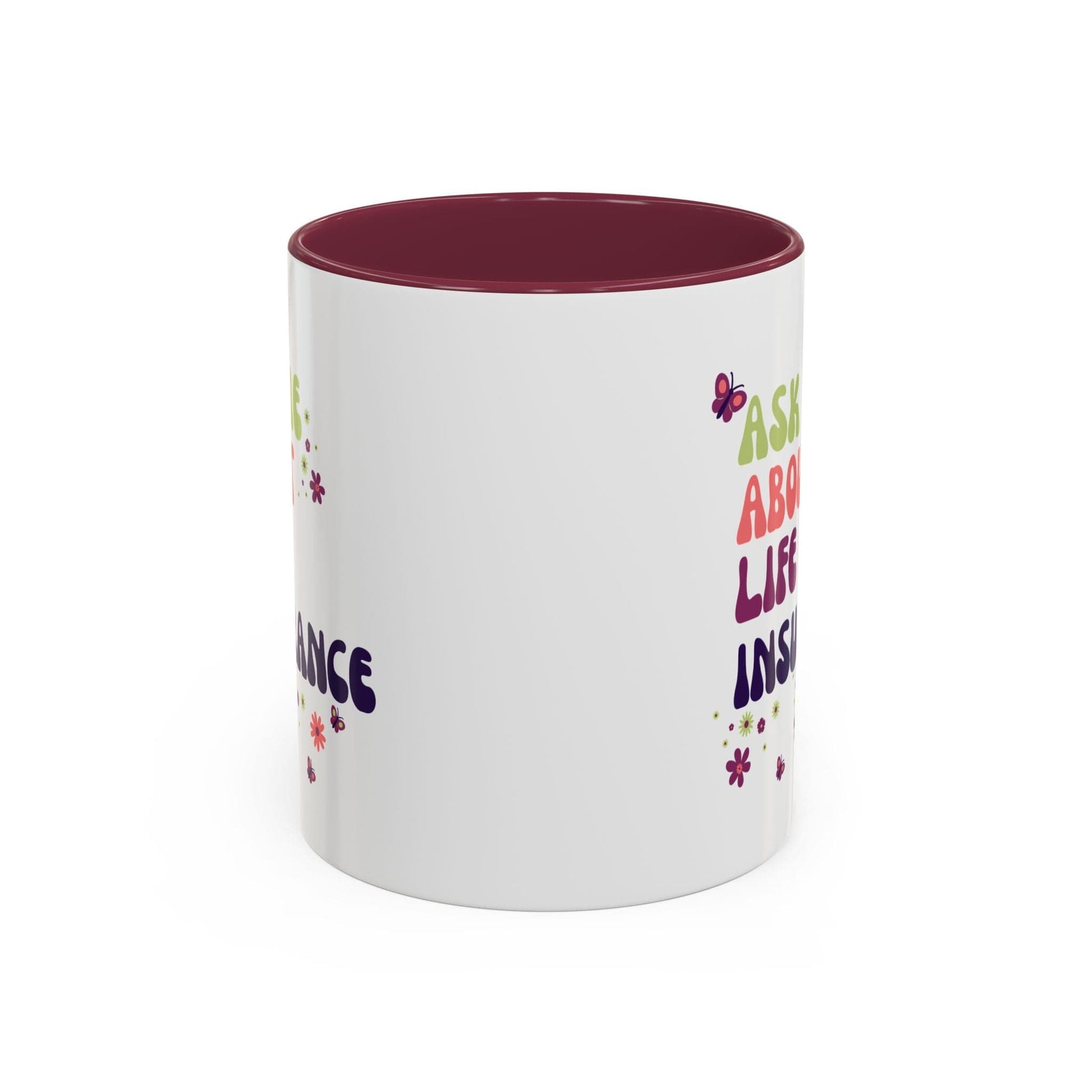 Printify Mug Ask me about Life Insurance Sales Colorful Agent Mug