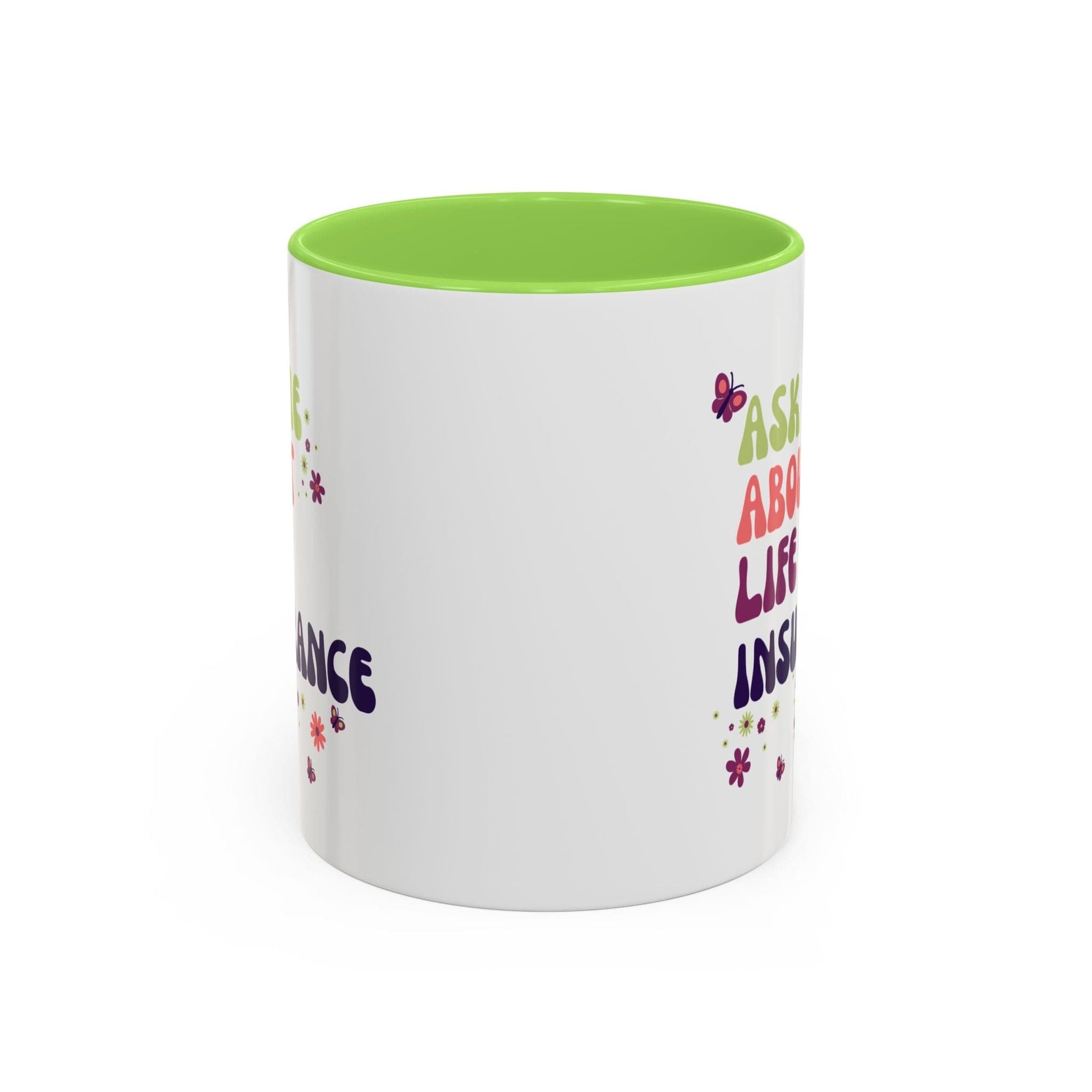 Printify Mug Ask me about Life Insurance Sales Colorful Agent Mug
