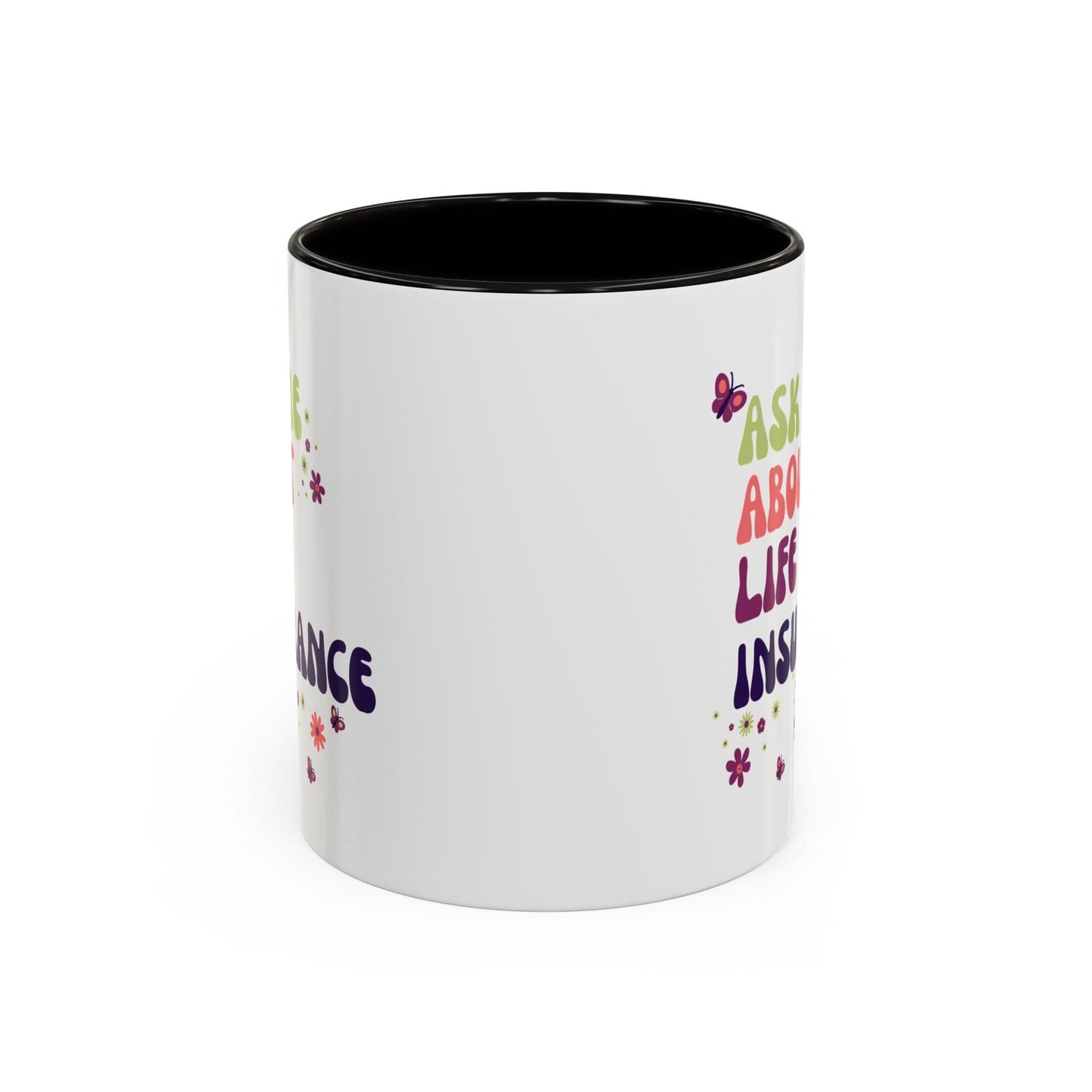 Printify Mug Ask me about Life Insurance Sales Colorful Agent Mug