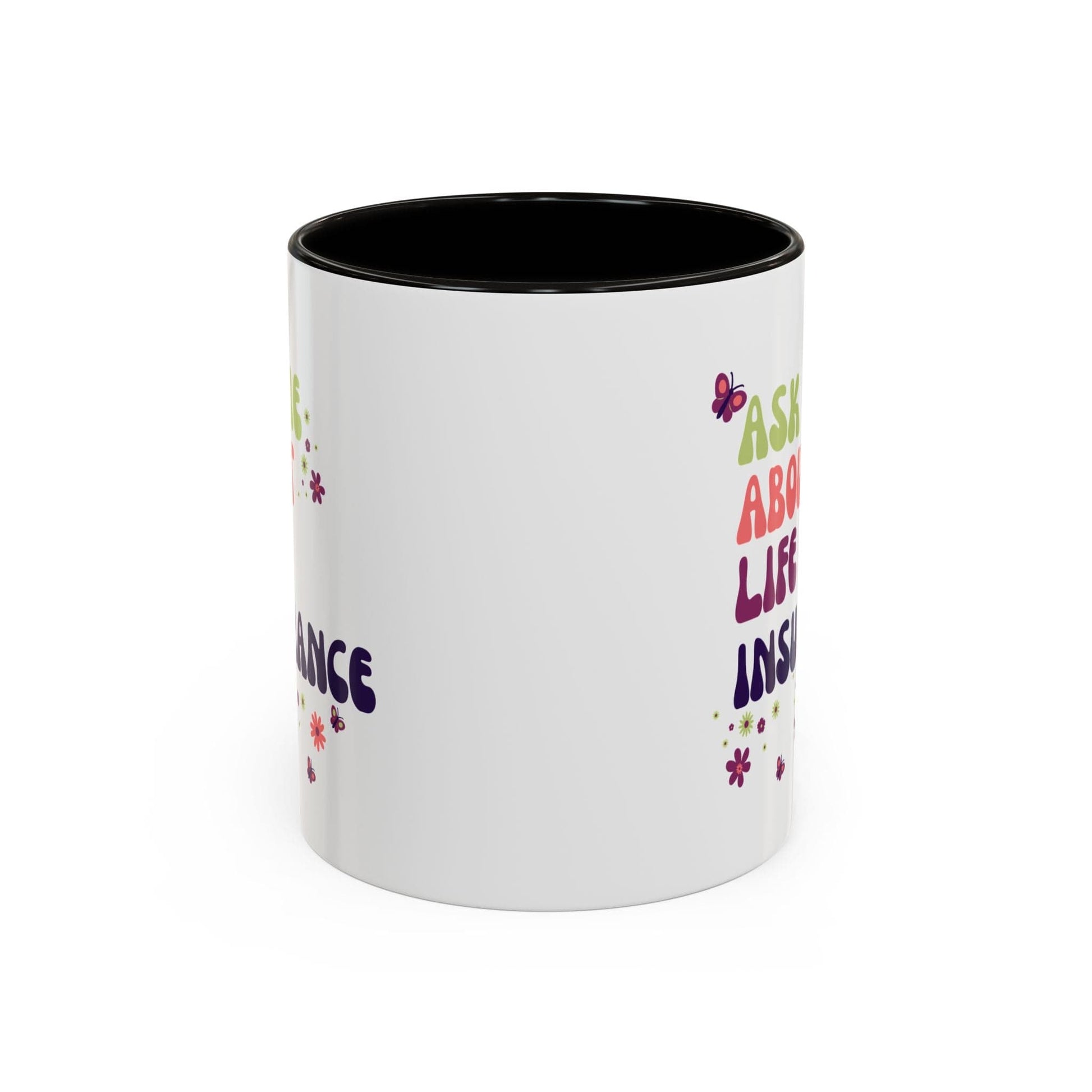 Printify Mug Ask me about Life Insurance Sales Colorful Agent Mug