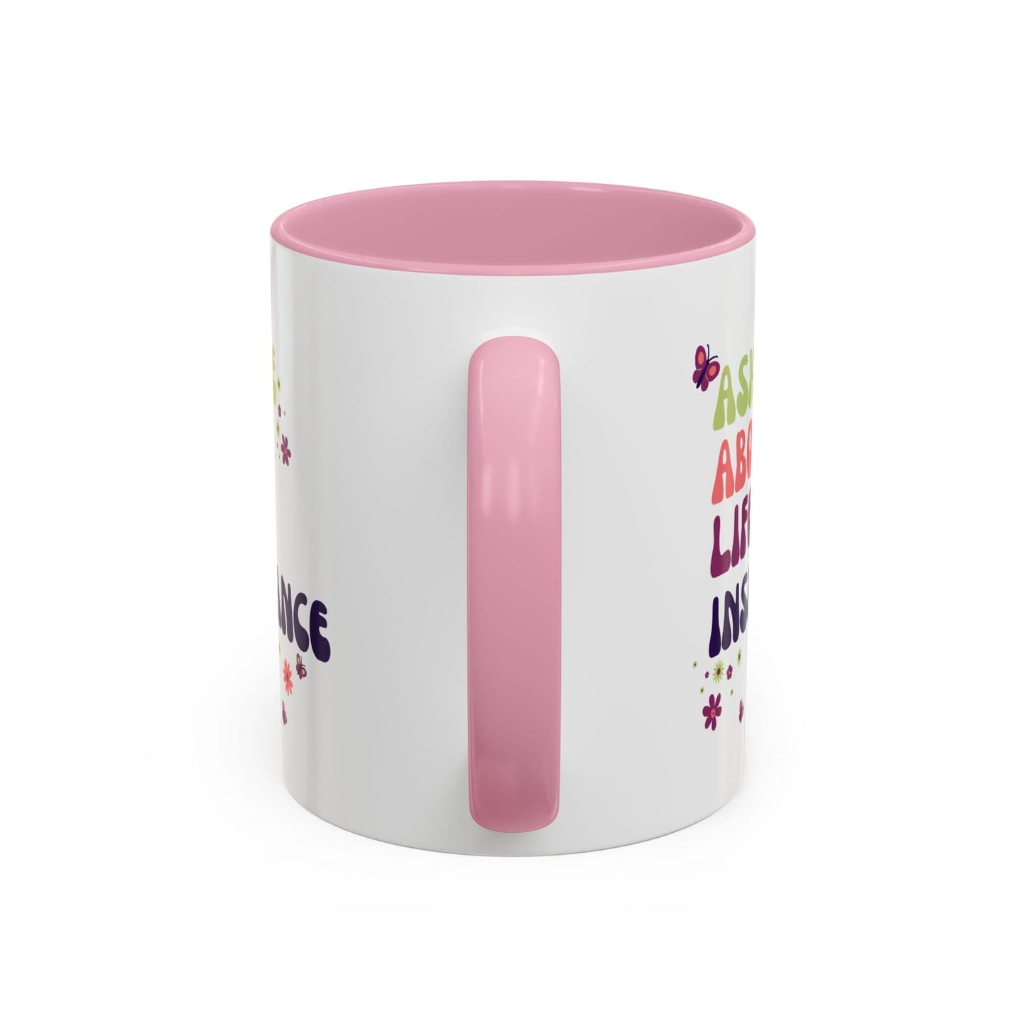 Printify Mug Ask me about Life Insurance Sales Colorful Agent Mug