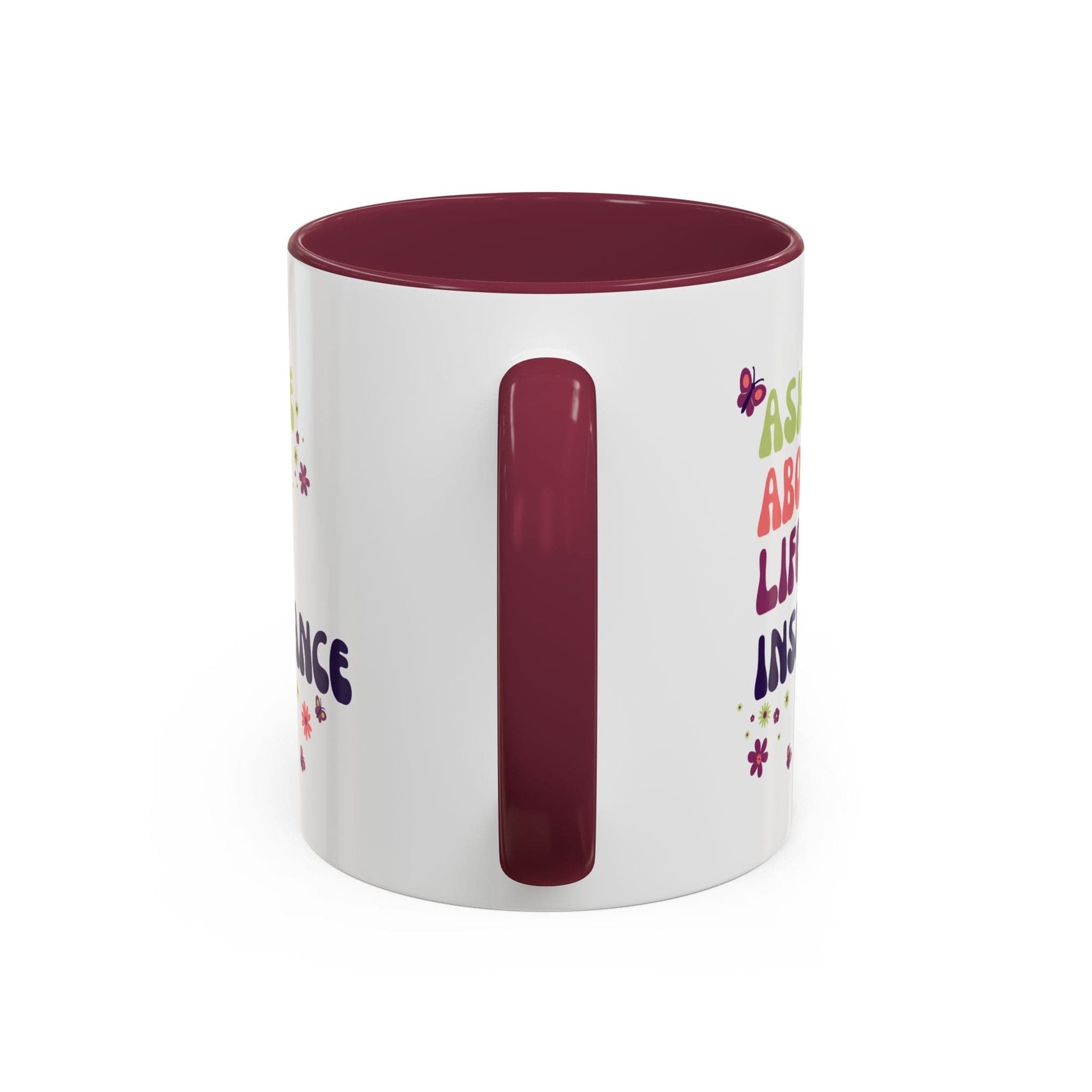 Printify Mug Ask me about Life Insurance Sales Colorful Agent Mug