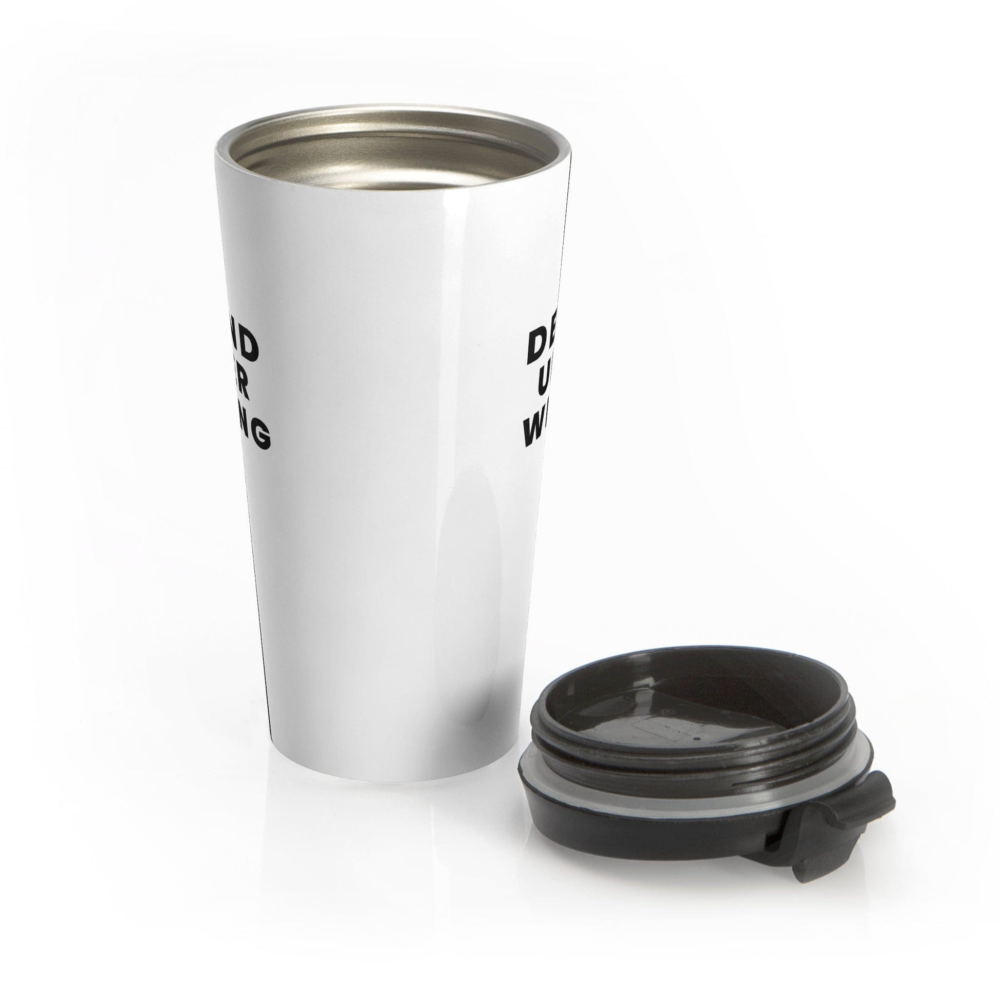 Printify Mug 15oz Defund Underwriting  Funny Insurance Stainless Steel Travel Mug