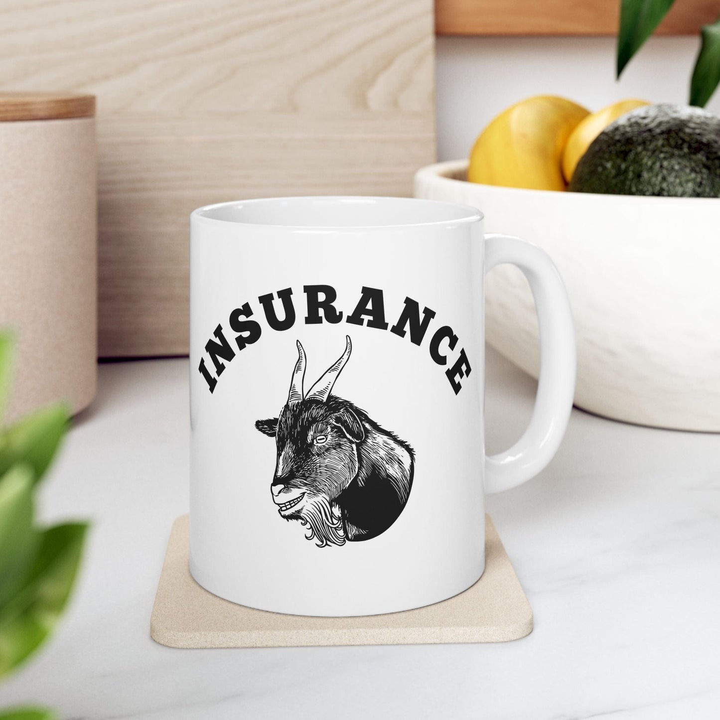 Printify Mug 15oz Goat of Insurance Ceramic Mug, (11oz, 15oz)