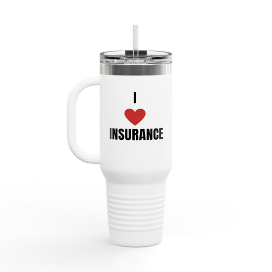 Printify Mug 40oz / White I love insurance personalized agency Insulated Travel Mug, 40oz