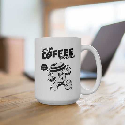 Printify Mug 15oz I run on coffee and premium insurance agent mug 15 oz large