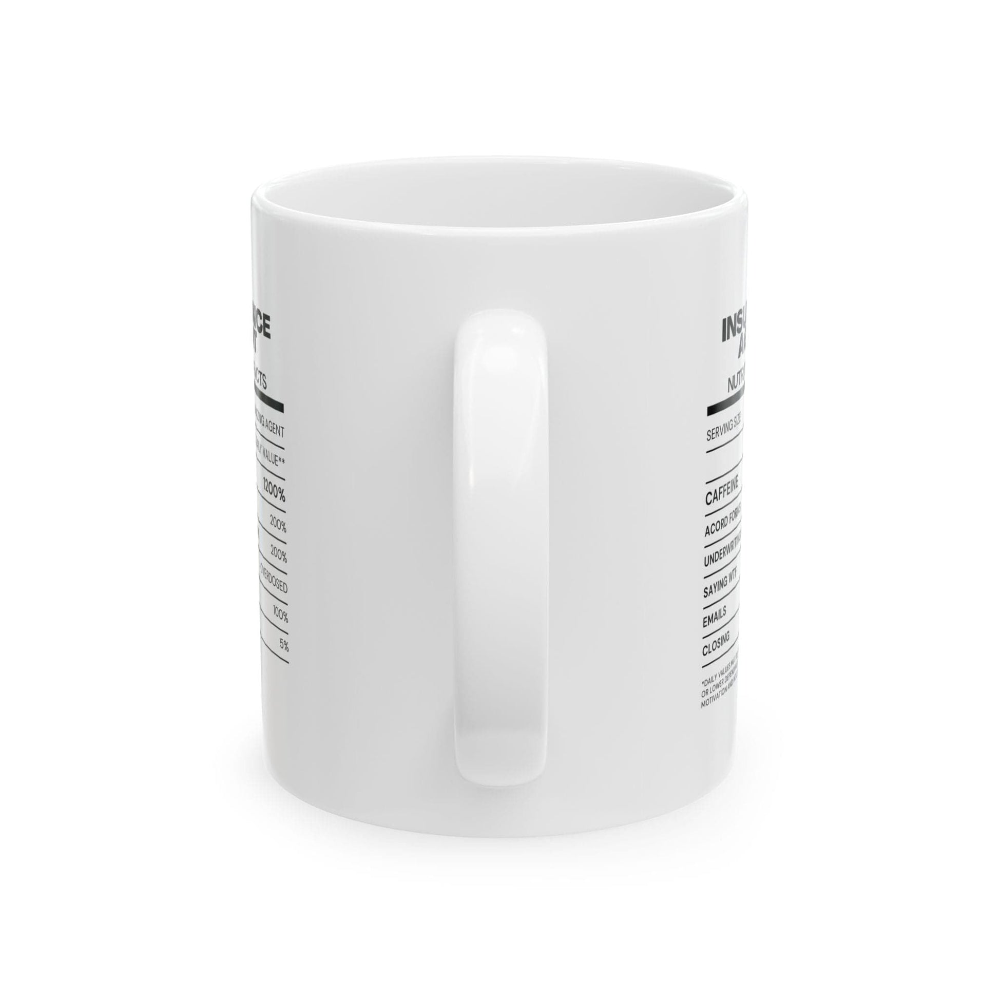 Printify Mug 11oz Nutrition Info for Insurance Agents coffee mug funny insurance agent joke gift