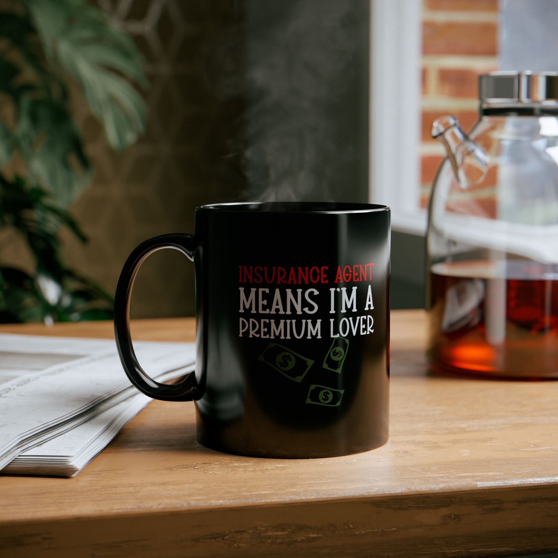 Printify Mug 11oz Premium Lover Insurance Agent Black Mug