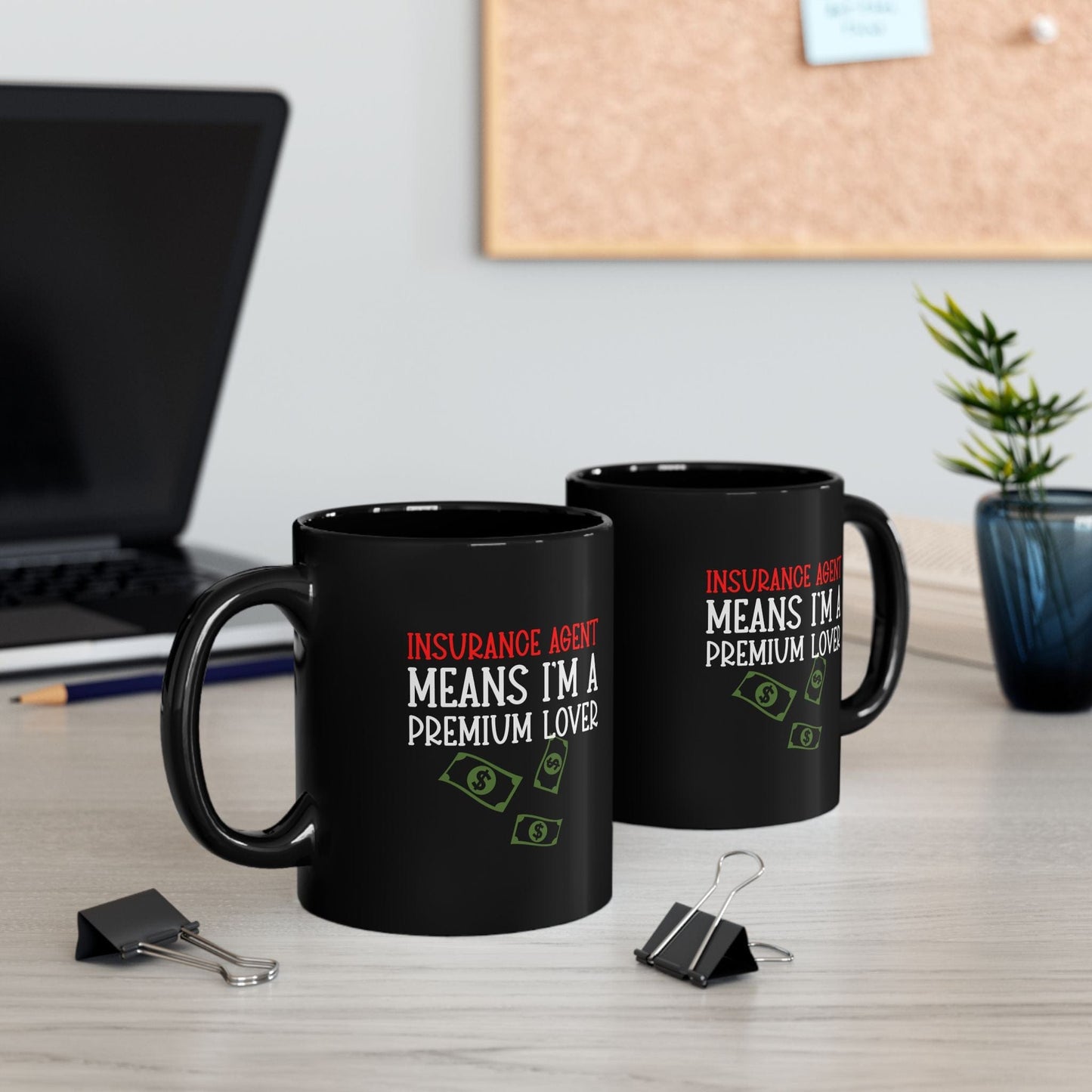 Printify Mug 11oz Premium Lover Insurance Agent Black Mug