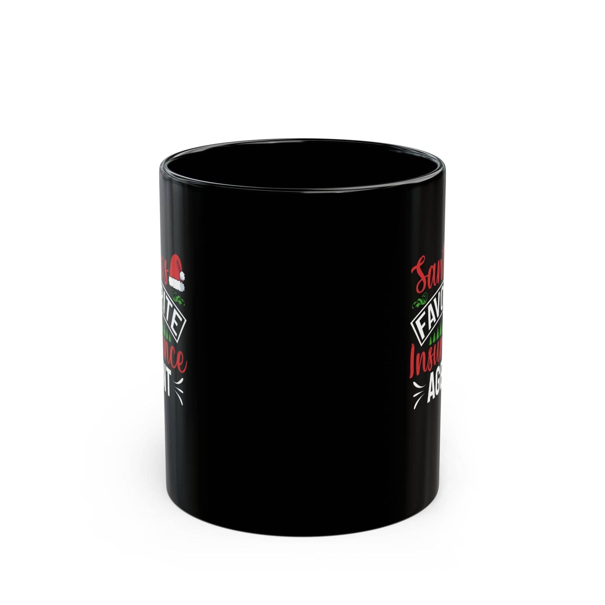 Printify Mug 11oz Santas Favorite Insurance Agent Black Coffee Mug  Holiday Gift