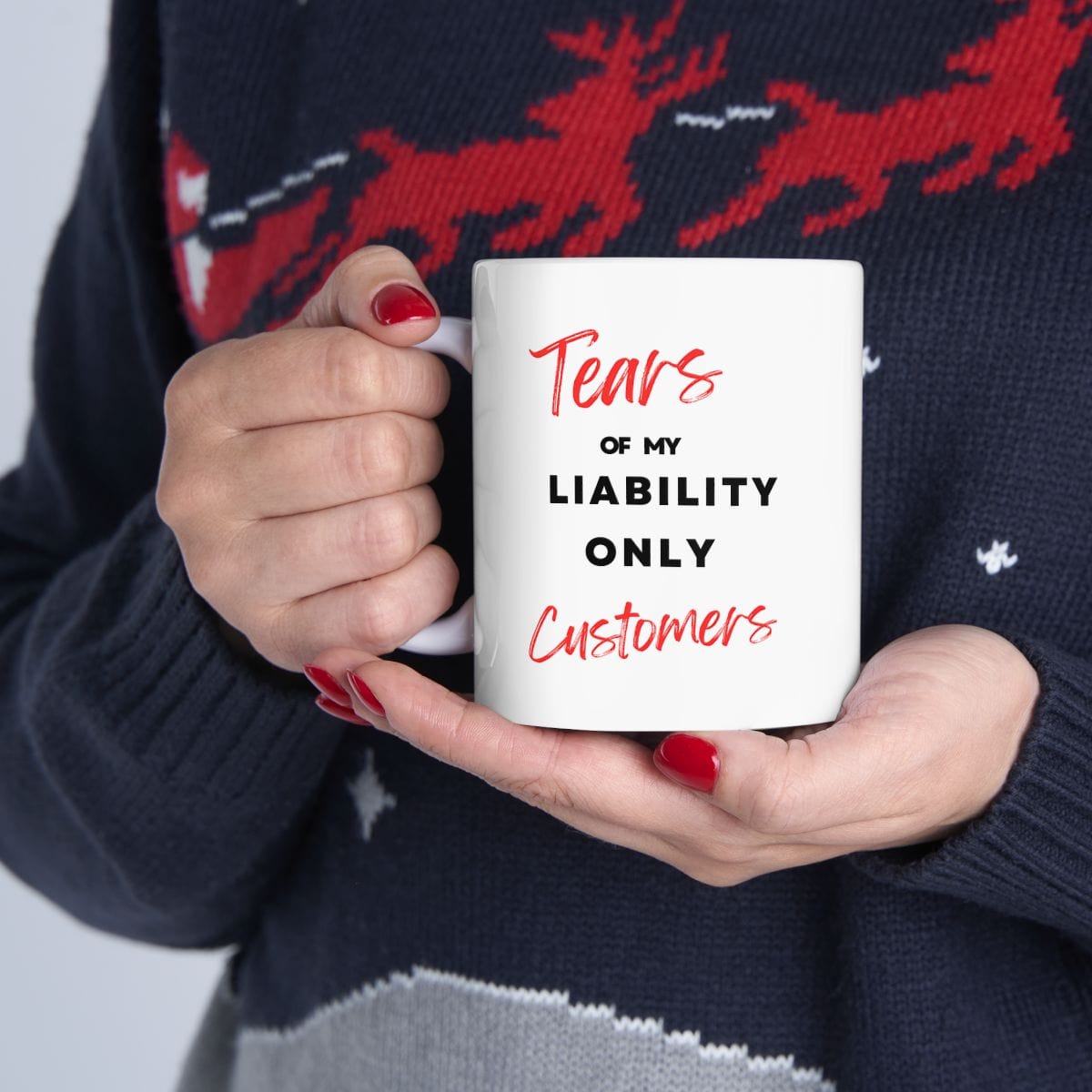 Printify Mug 11oz Tears of My Liability Only Customers Coffee Mug Funny Insurance Agent Gift Joke