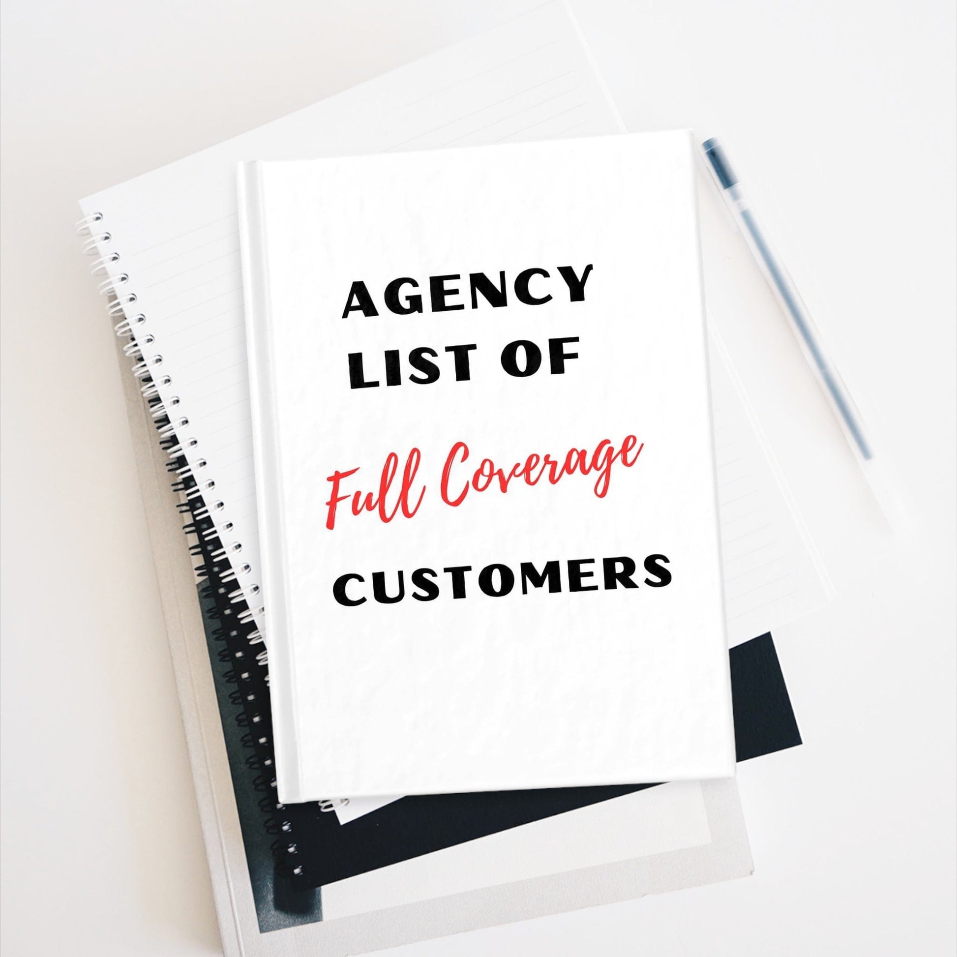 Printify Paper products Journal List of Full Coverage Customers Blank Notebook Funny gag for insurance agents
