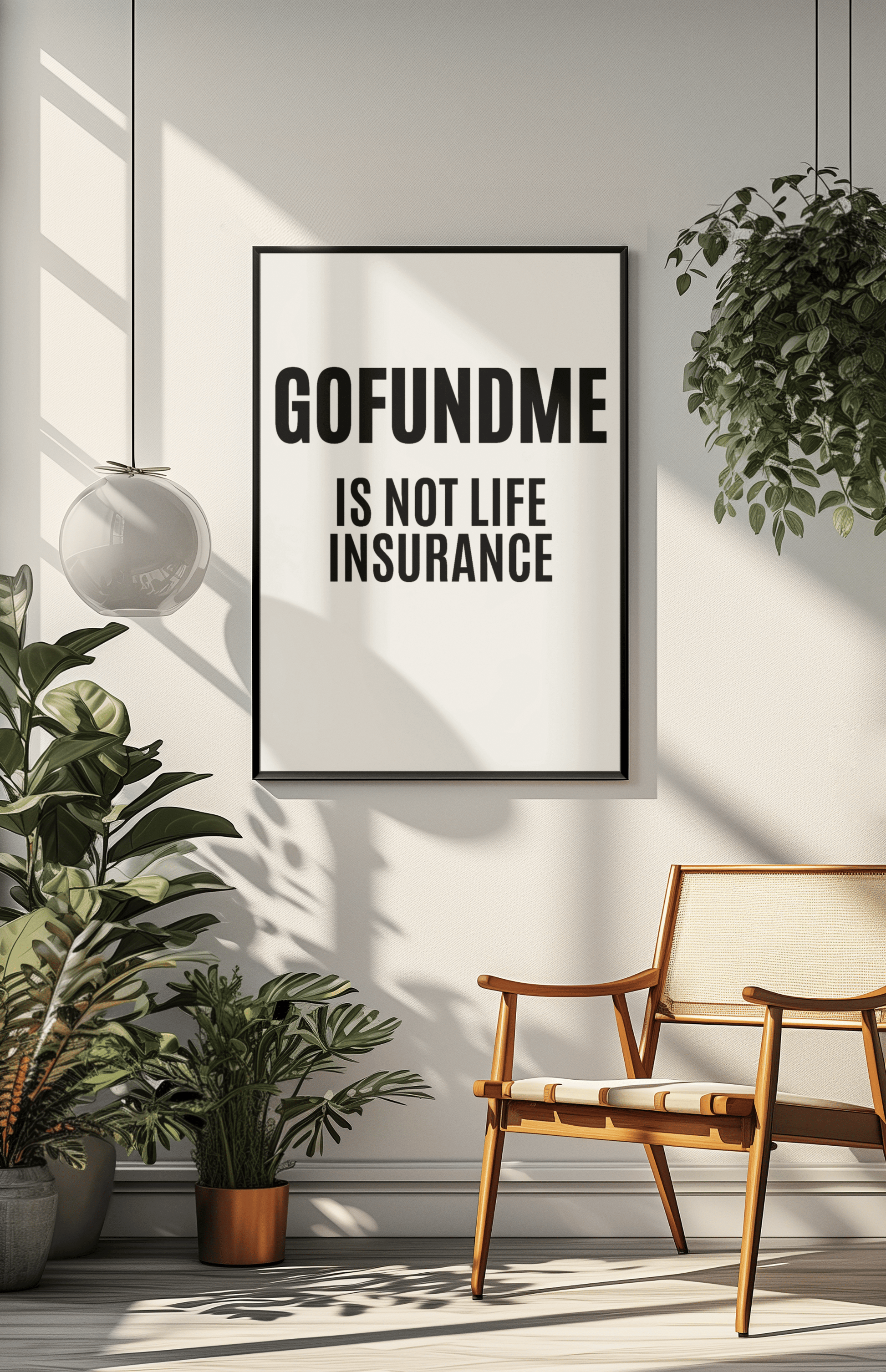 Printify Poster 24" x 36" (Vertical) / Semi Glossy Go Fund Me is Not Life Insurance Rolled  Insurance Agent Office Poster 24x36