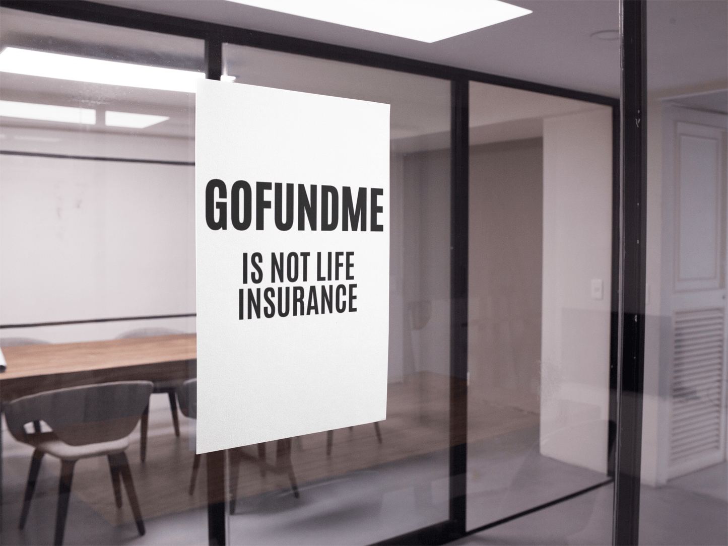 Printify Poster 24" x 36" (Vertical) / Semi Glossy Go Fund Me is Not Life Insurance Rolled  Insurance Agent Office Poster 24x36