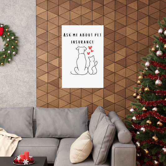 Printify Poster 24″ x 36″ / Matte Pet Insurance Agent Poster Sell More Pet Insurance