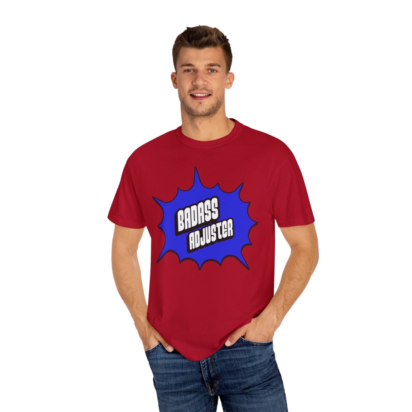Printify T-Shirt Badass Adjuster Comic Book Style Unisex Garment-Dyed T-Shirt