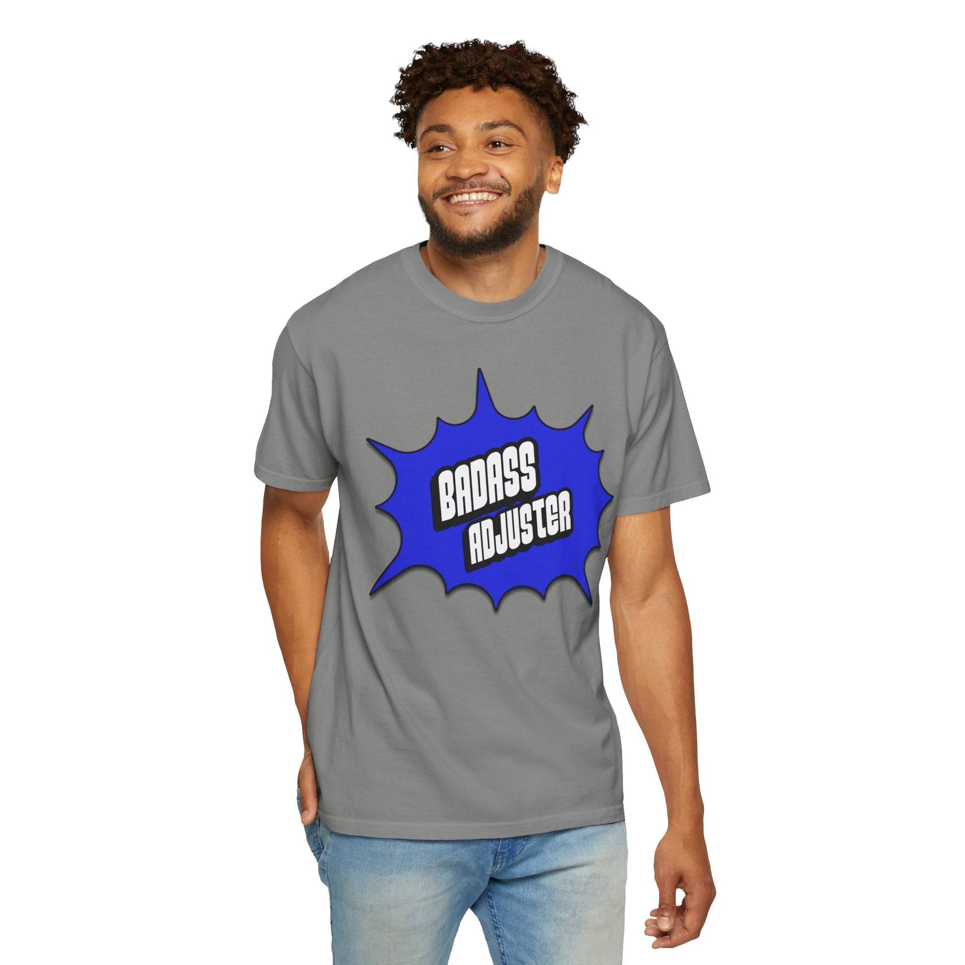 Printify T-Shirt Badass Adjuster Comic Book Style Unisex Garment-Dyed T-Shirt