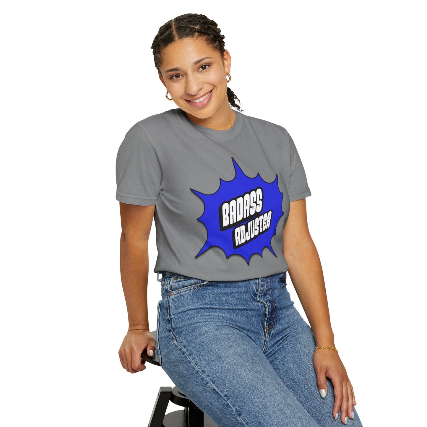 Printify T-Shirt Badass Adjuster Comic Book Style Unisex Garment-Dyed T-Shirt