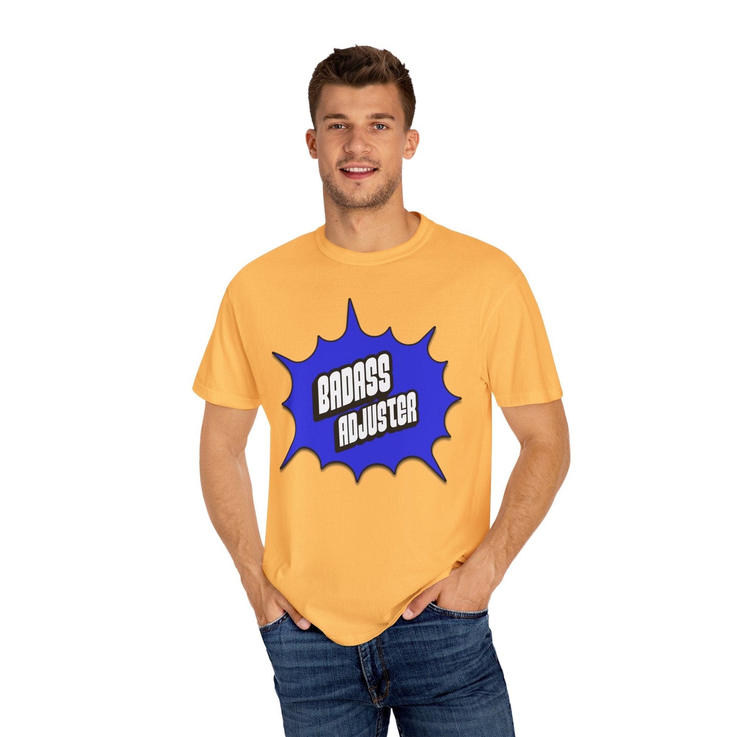 Printify T-Shirt Badass Adjuster Comic Book Style Unisex Garment-Dyed T-Shirt