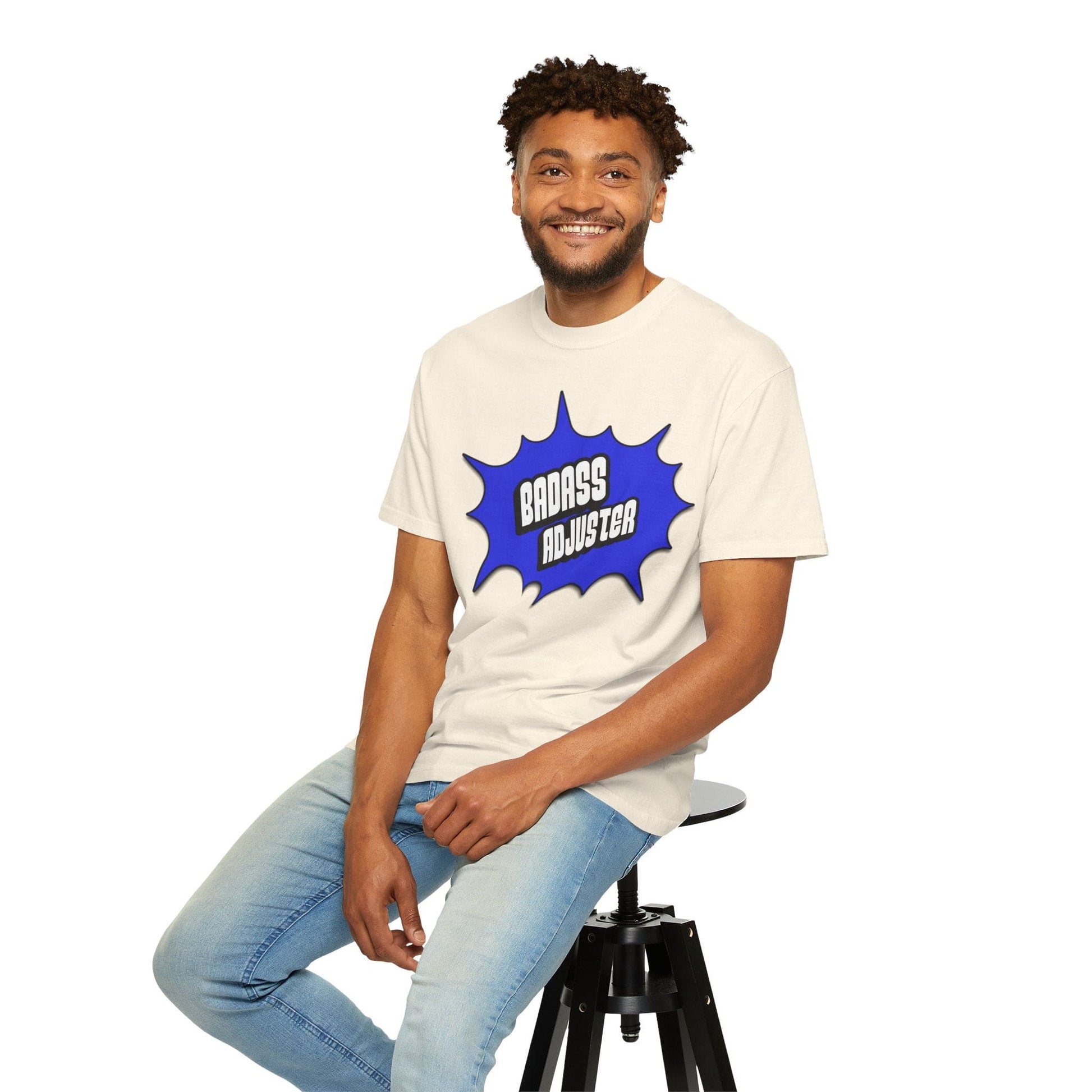 Printify T-Shirt Badass Adjuster Comic Book Style Unisex Garment-Dyed T-Shirt