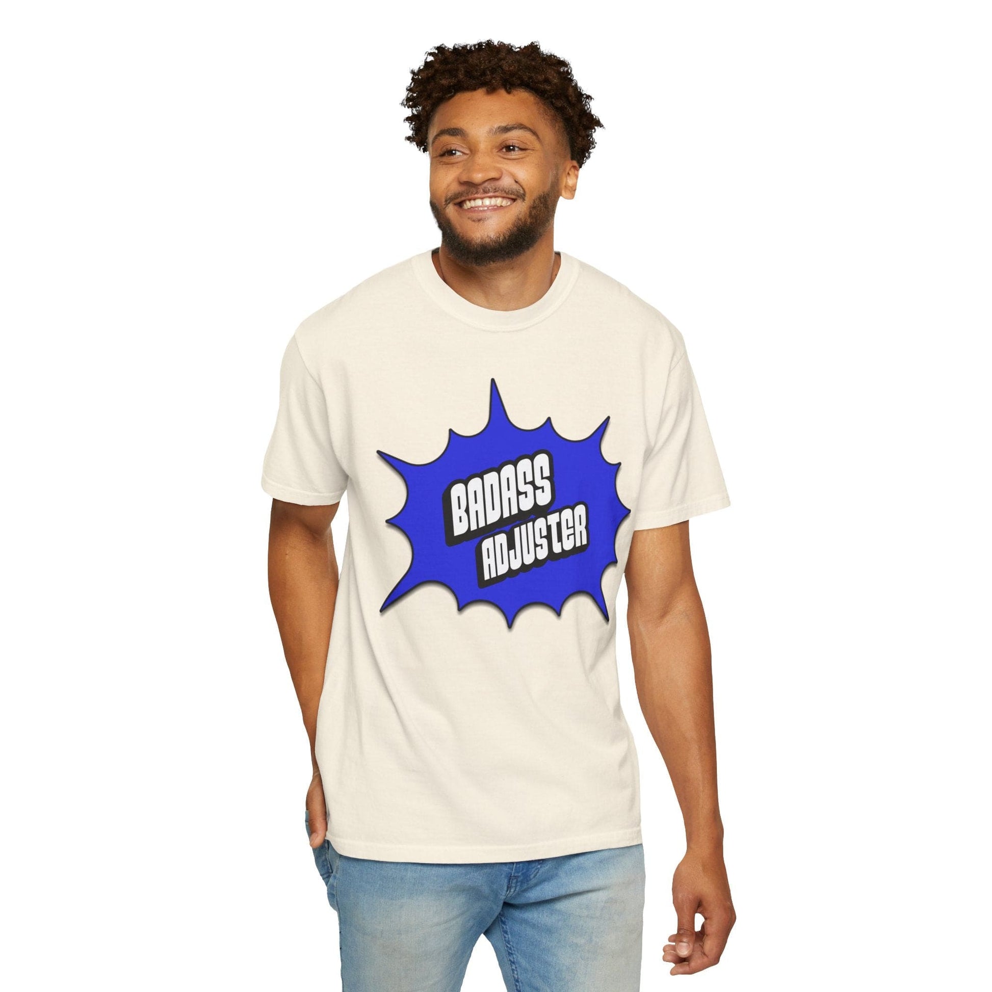 Printify T-Shirt Badass Adjuster Comic Book Style Unisex Garment-Dyed T-Shirt