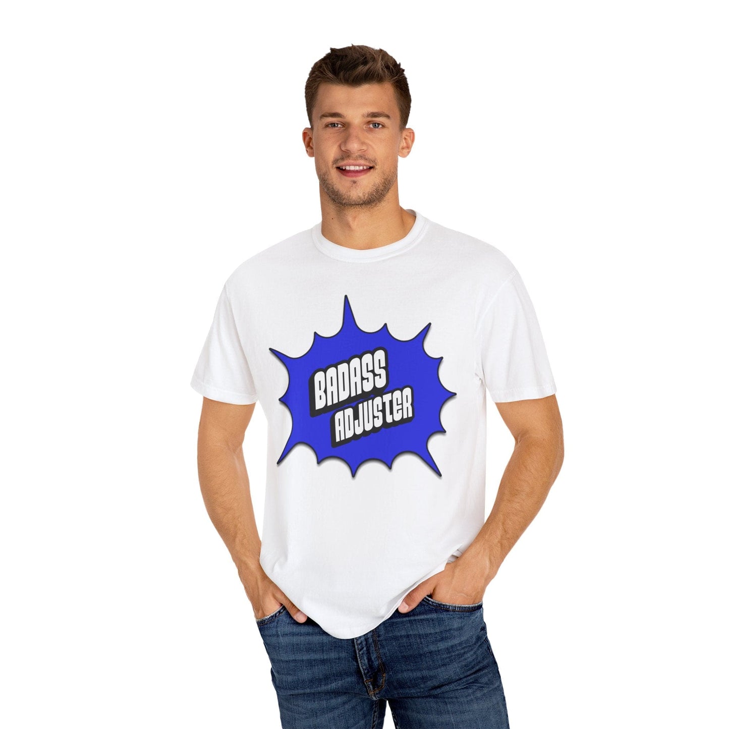 Printify T-Shirt Badass Adjuster Comic Book Style Unisex Garment-Dyed T-Shirt