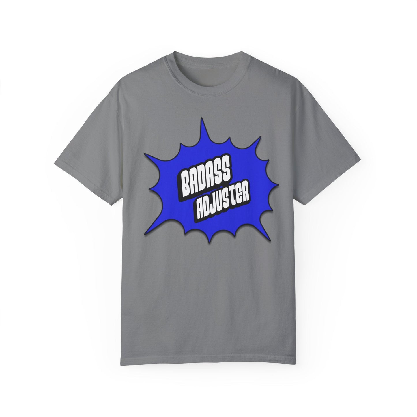 Printify T-Shirt Grey / S Badass Adjuster Comic Book Style Unisex Garment-Dyed T-Shirt