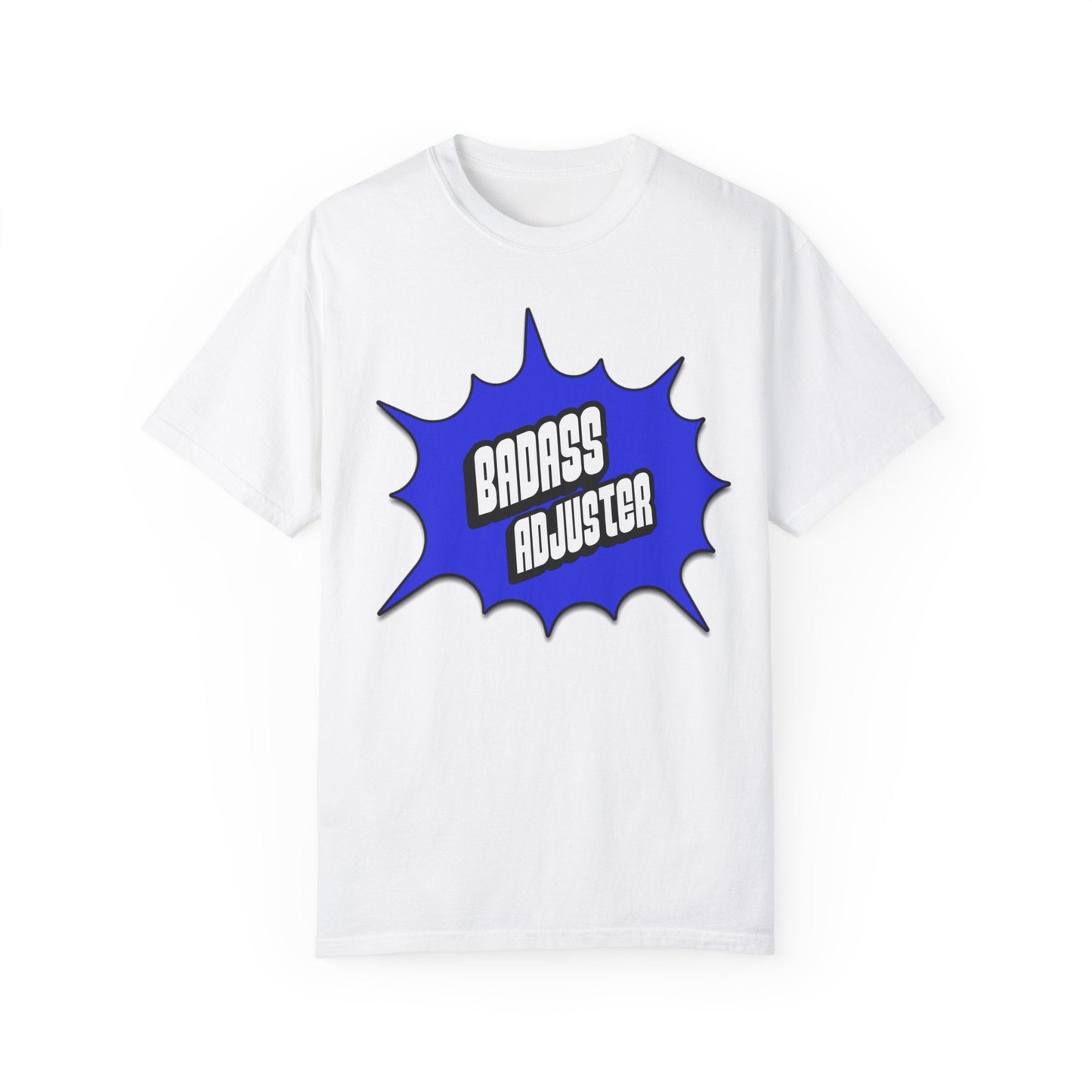 Printify T-Shirt White / S Badass Adjuster Comic Book Style Unisex Garment-Dyed T-Shirt
